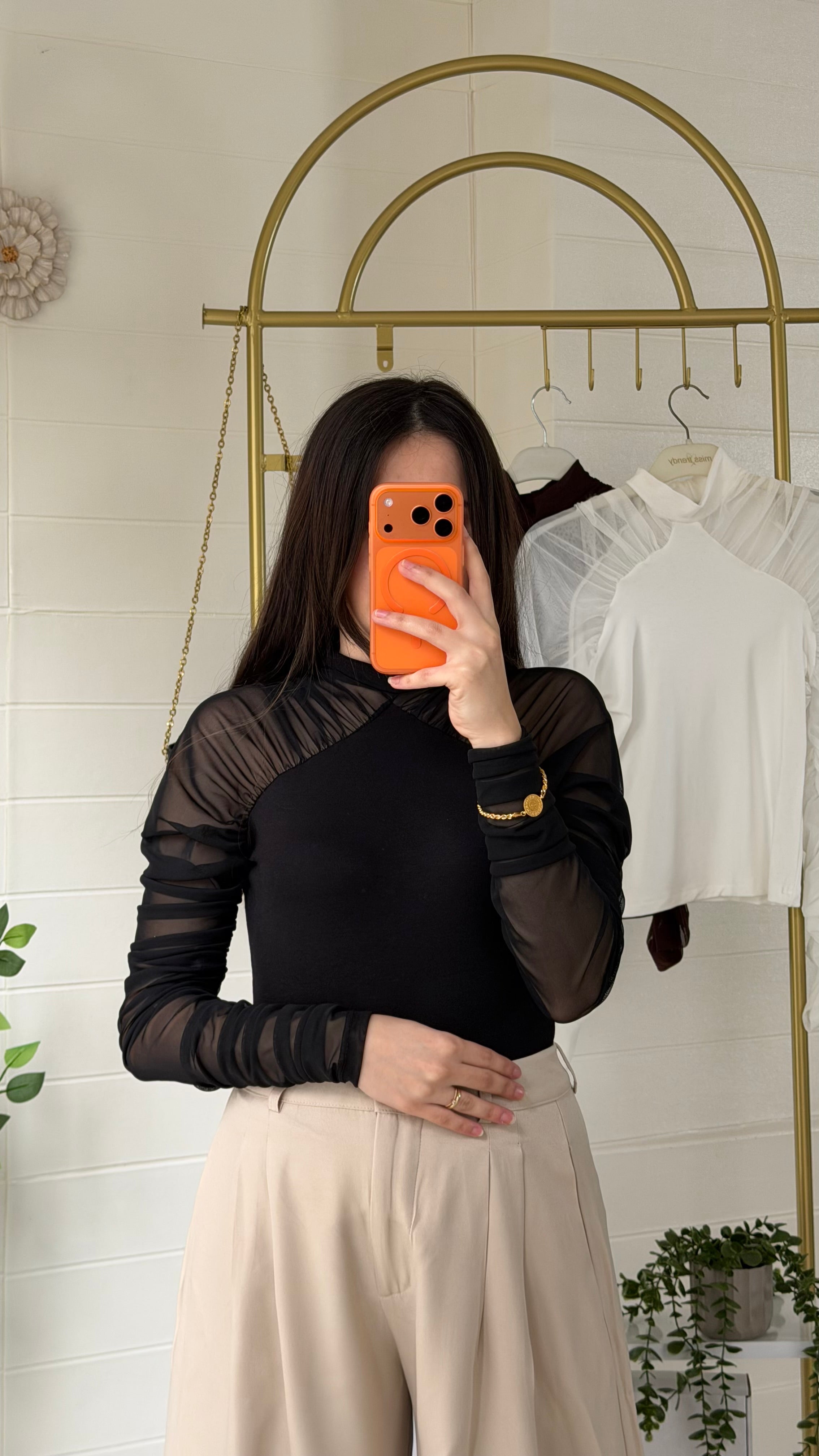 Kolları Tül Ribana Bluz