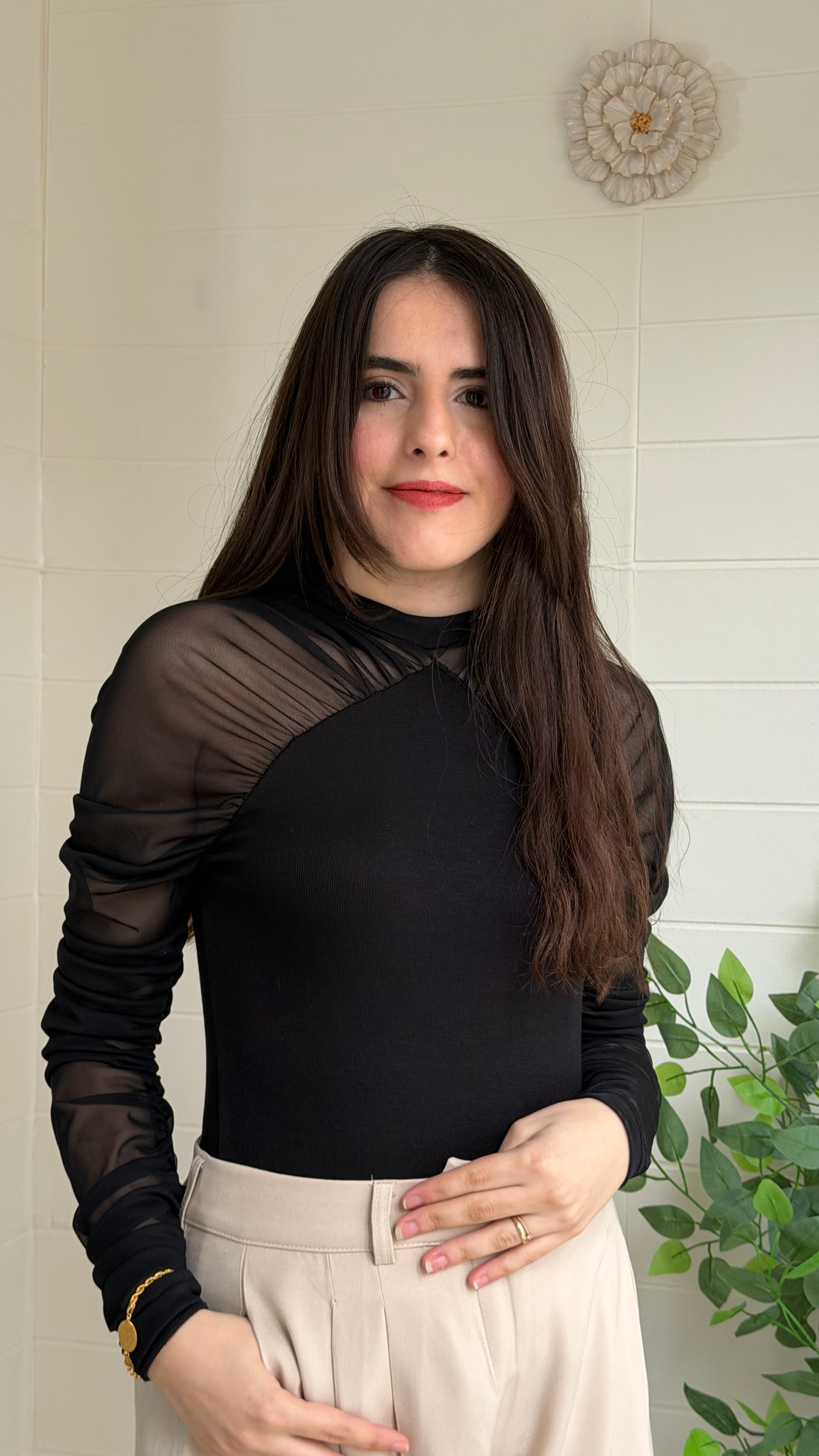 Kolları Tül Ribana Bluz