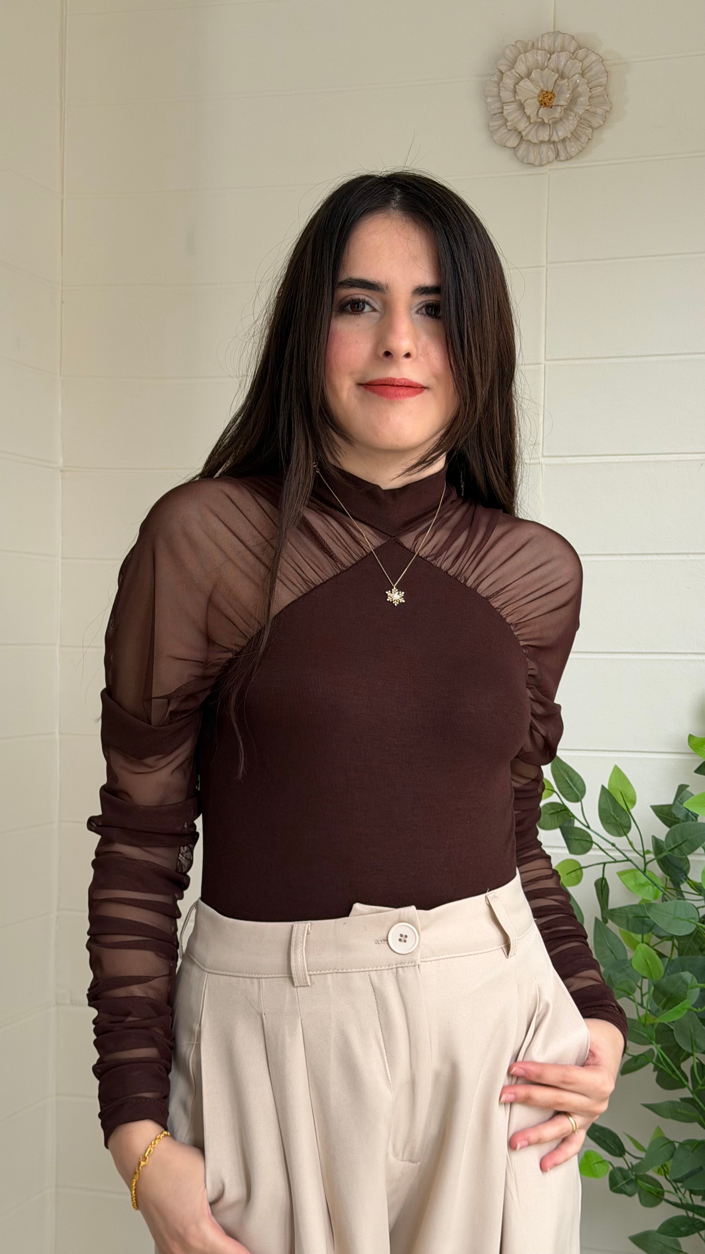 Kolları Tül Ribana Bluz