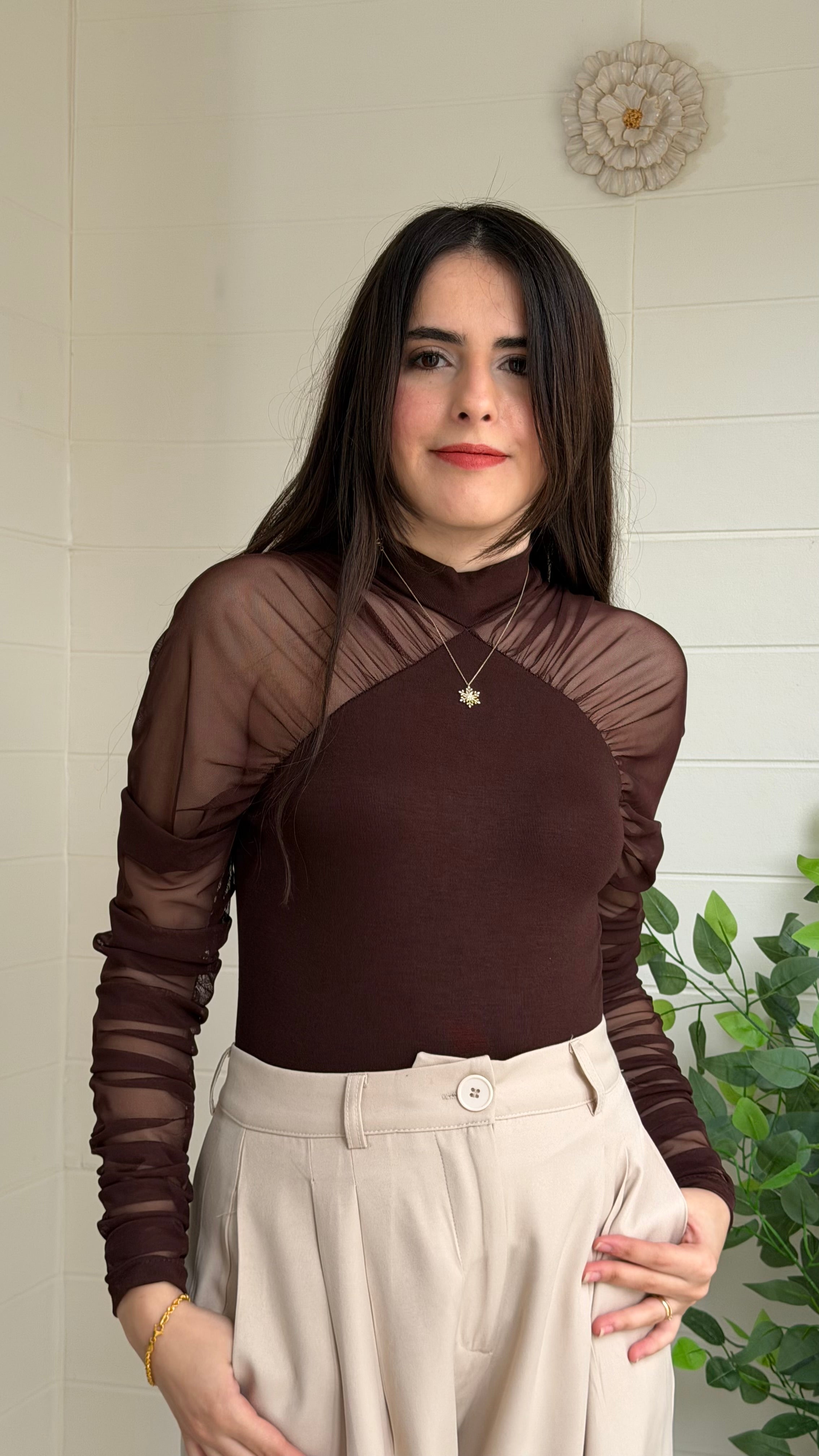 Kolları Tül Ribana Bluz