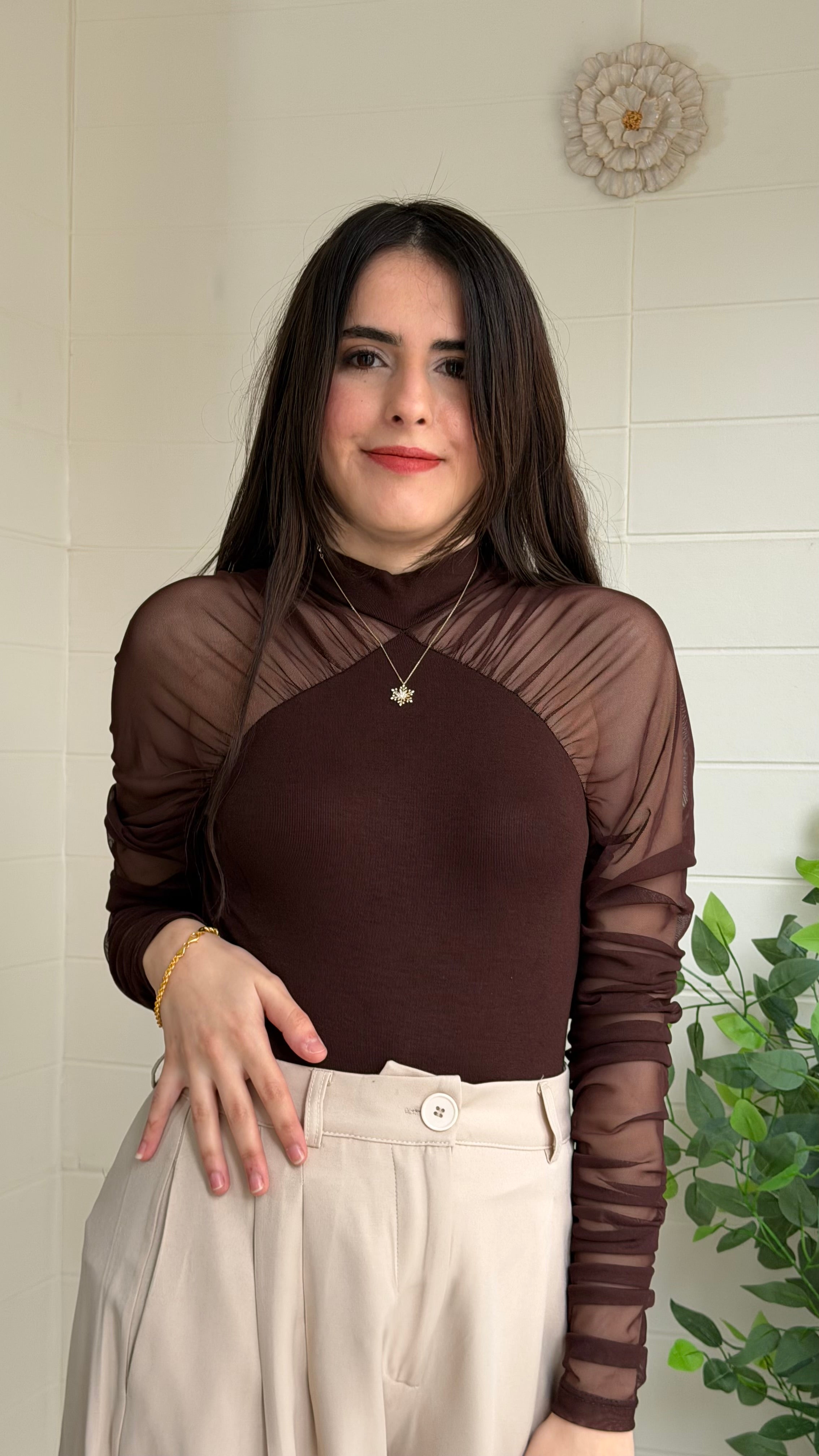 Kolları Tül Ribana Bluz