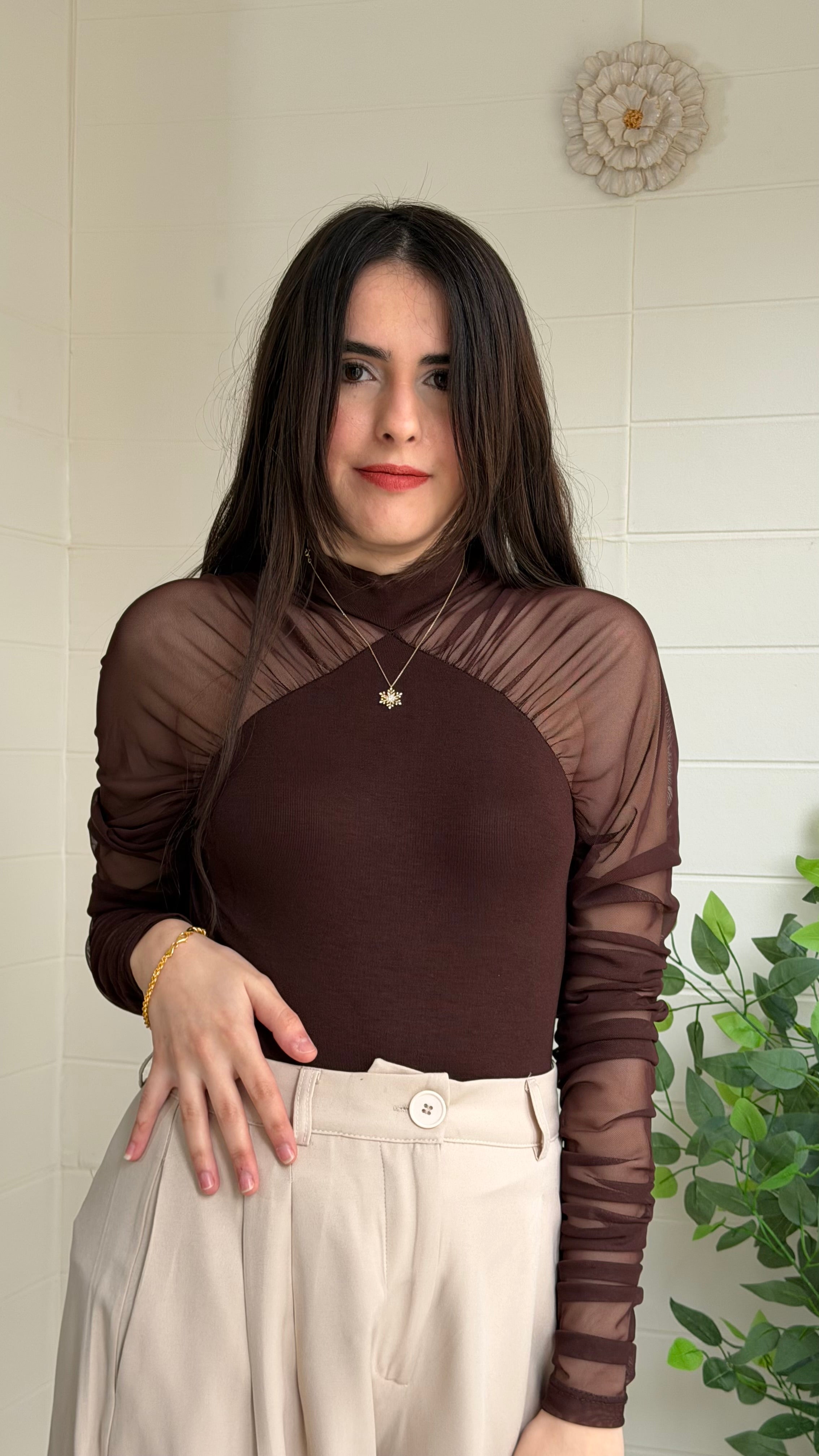 Kolları Tül Ribana Bluz