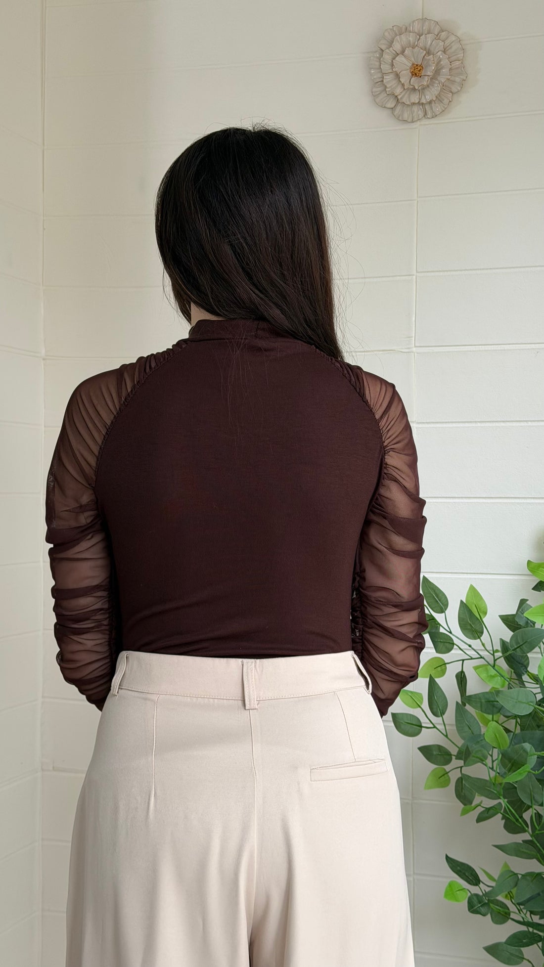 Kolları Tül Ribana Bluz