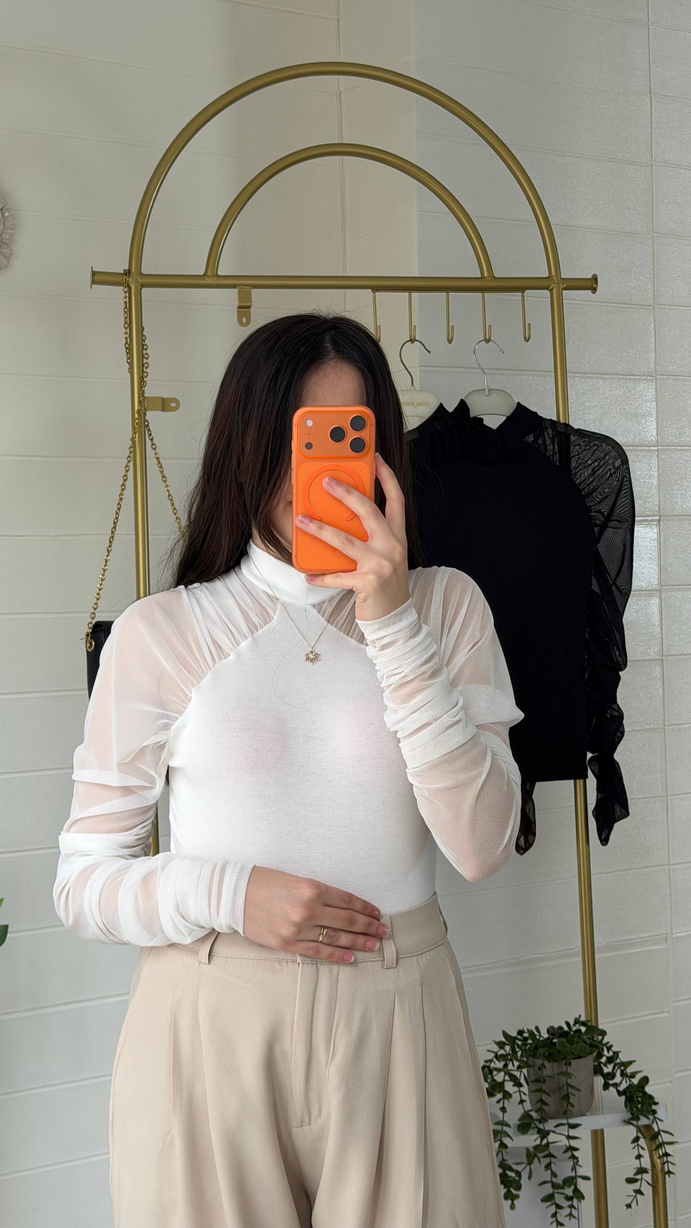 Kolları Tül Ribana Bluz