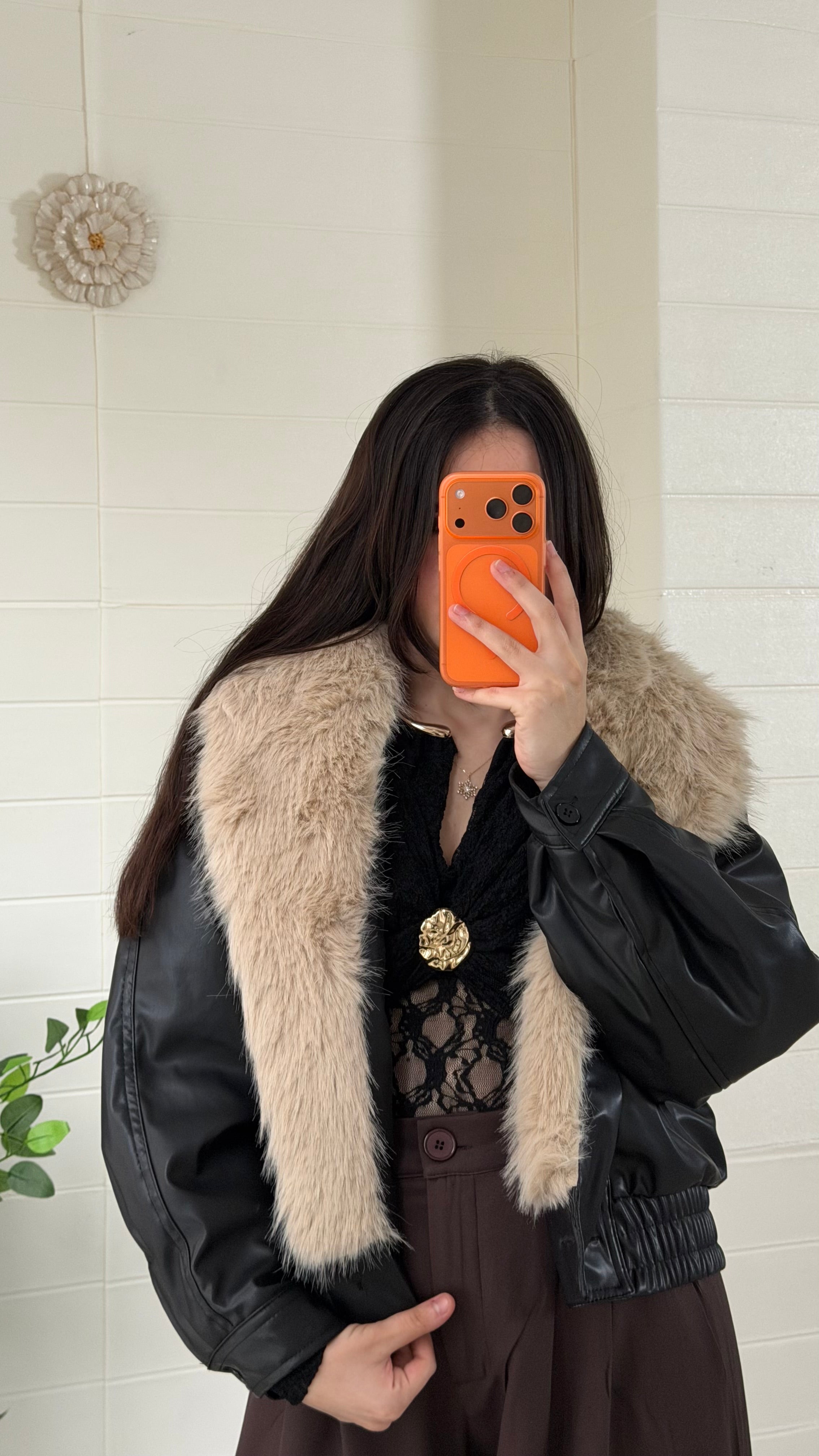 Yakası Kürklü Mont