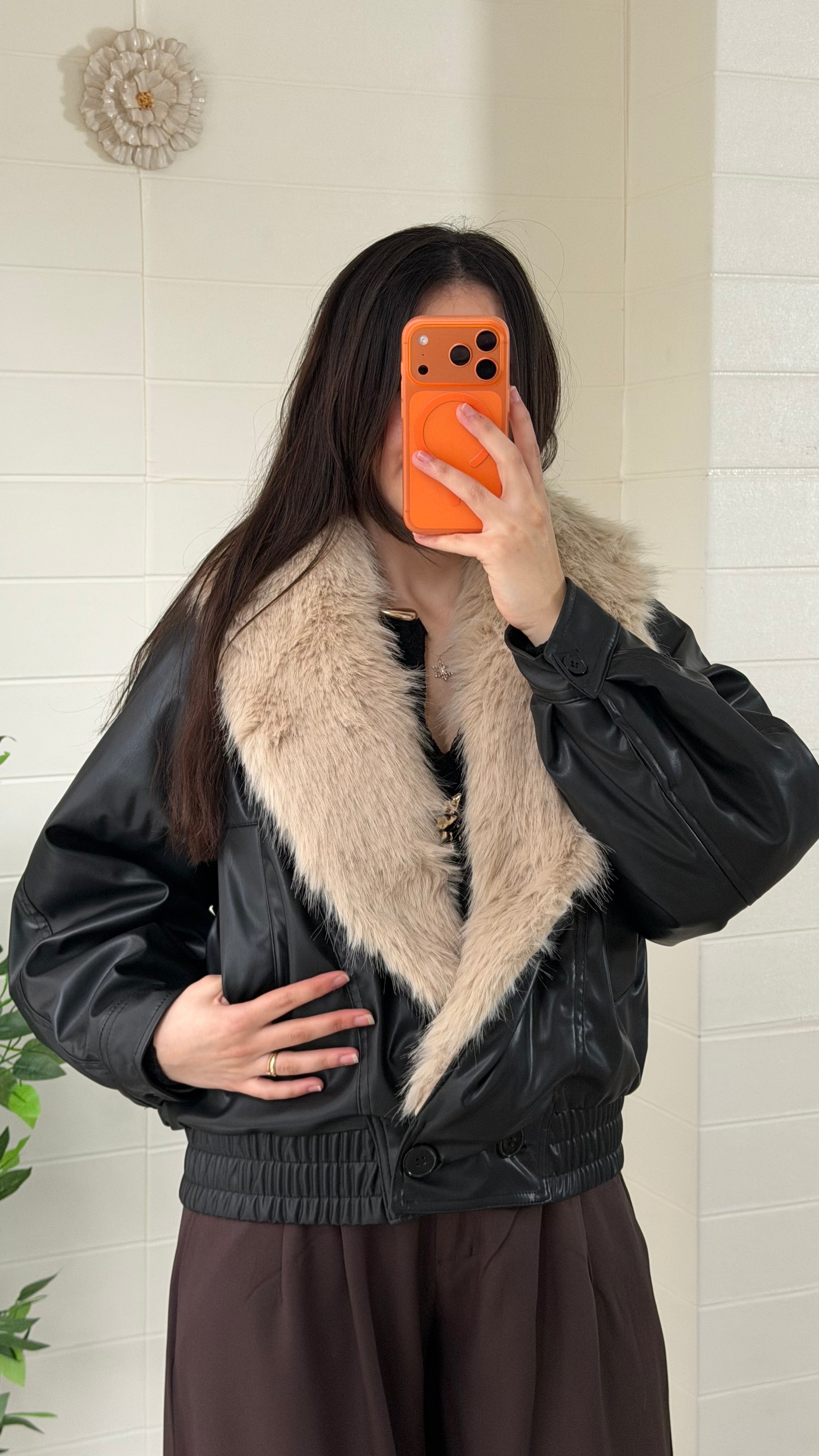 Yakası Kürklü Mont