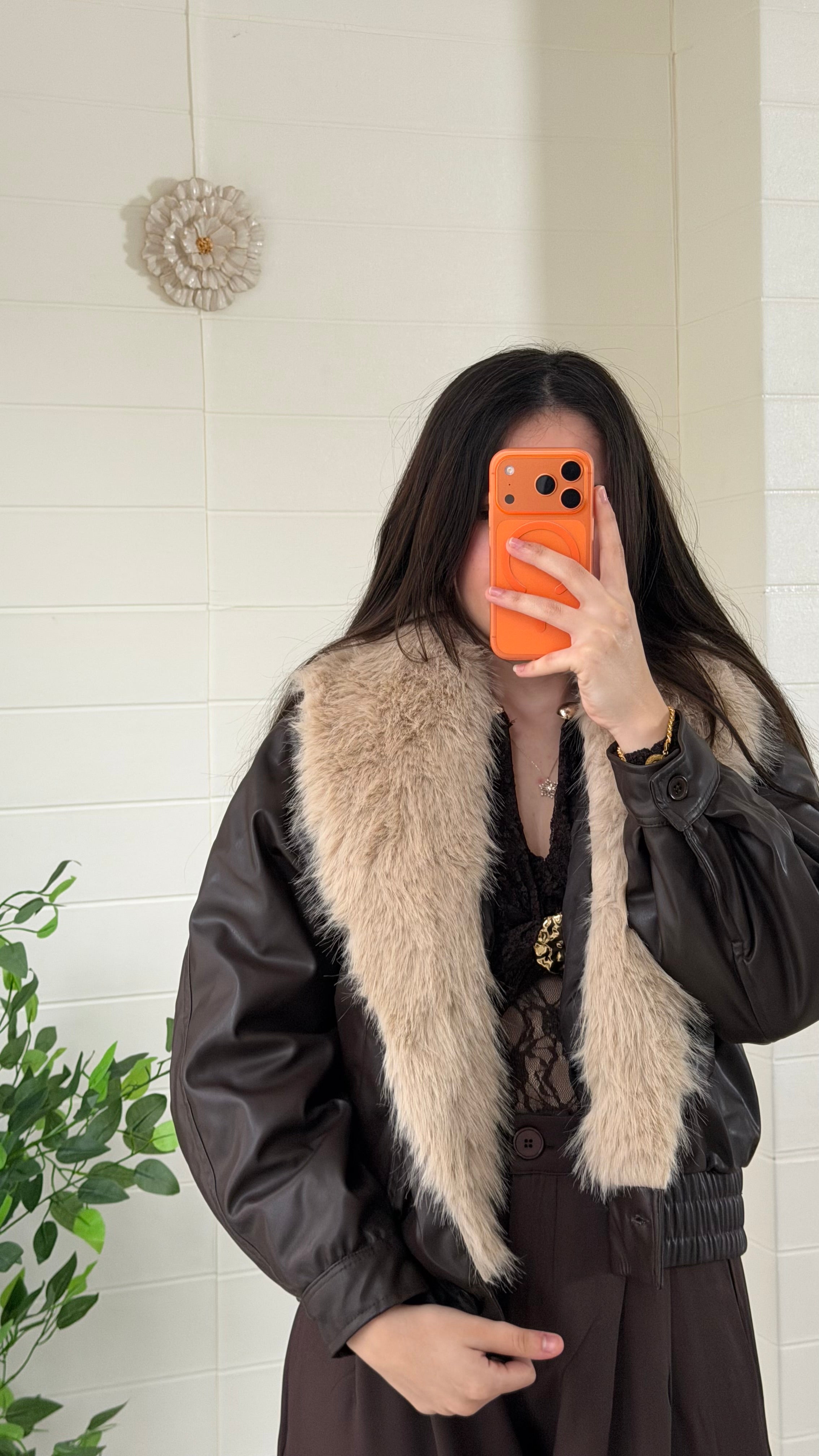 Yakası Kürklü Mont