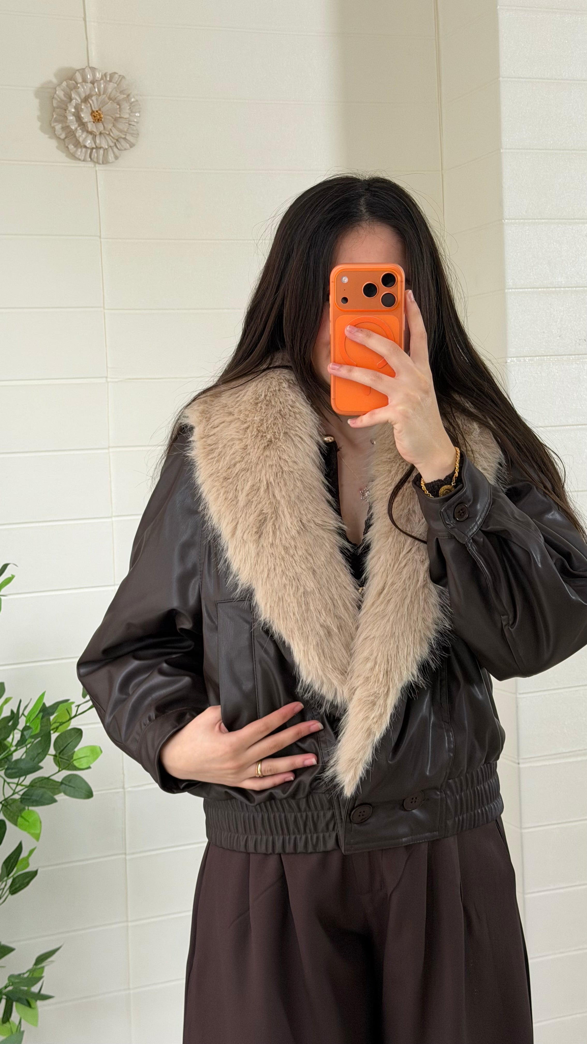 Yakası Kürklü Mont