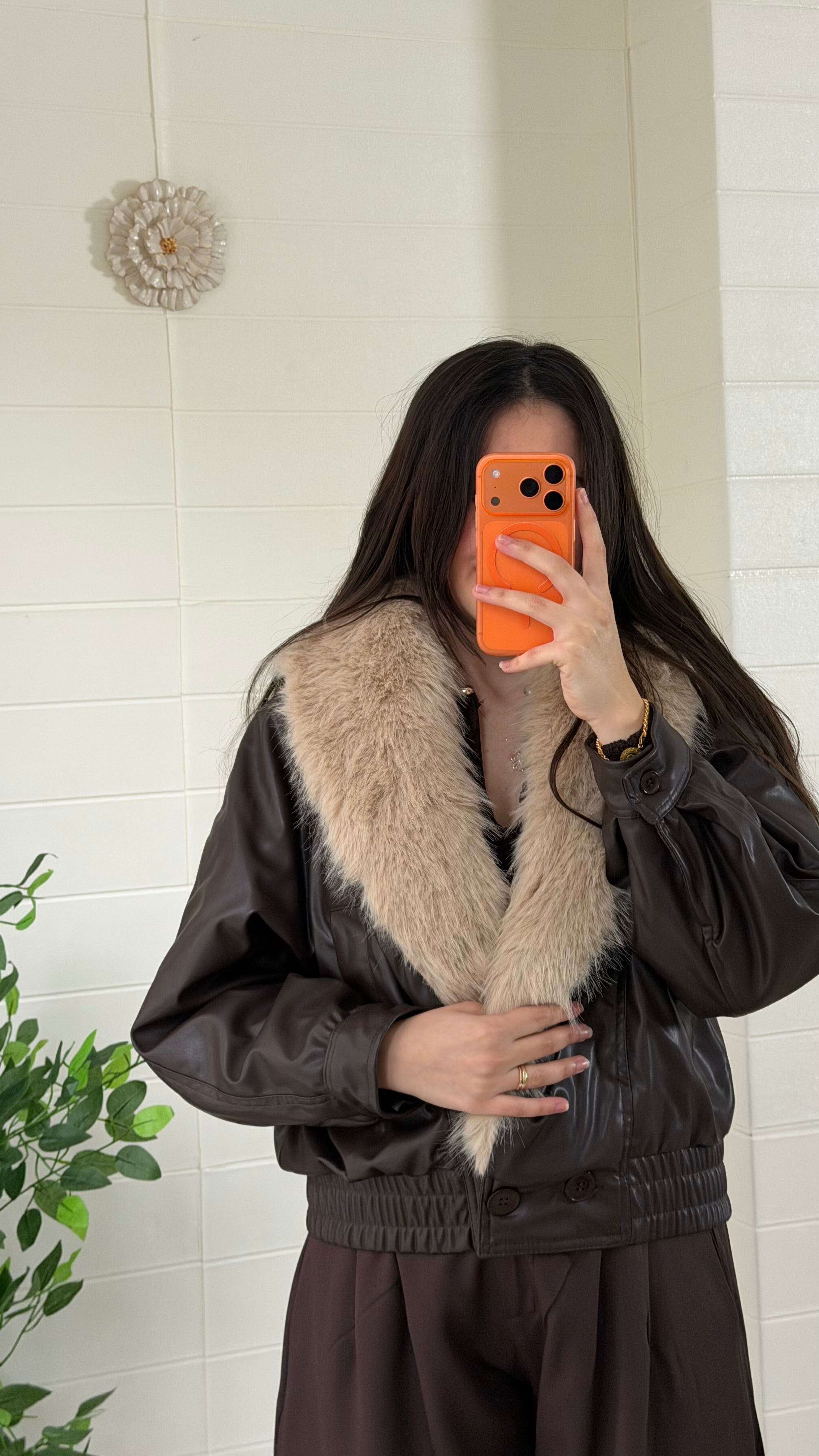 Yakası Kürklü Mont