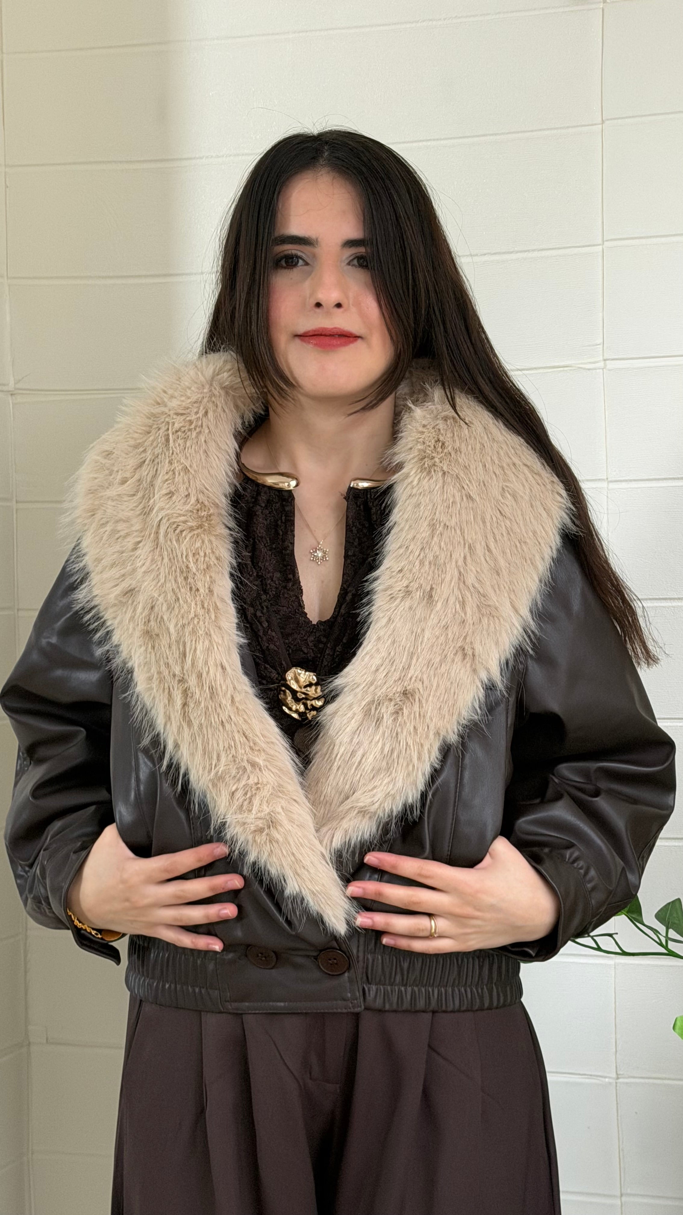 Yakası Kürklü Mont