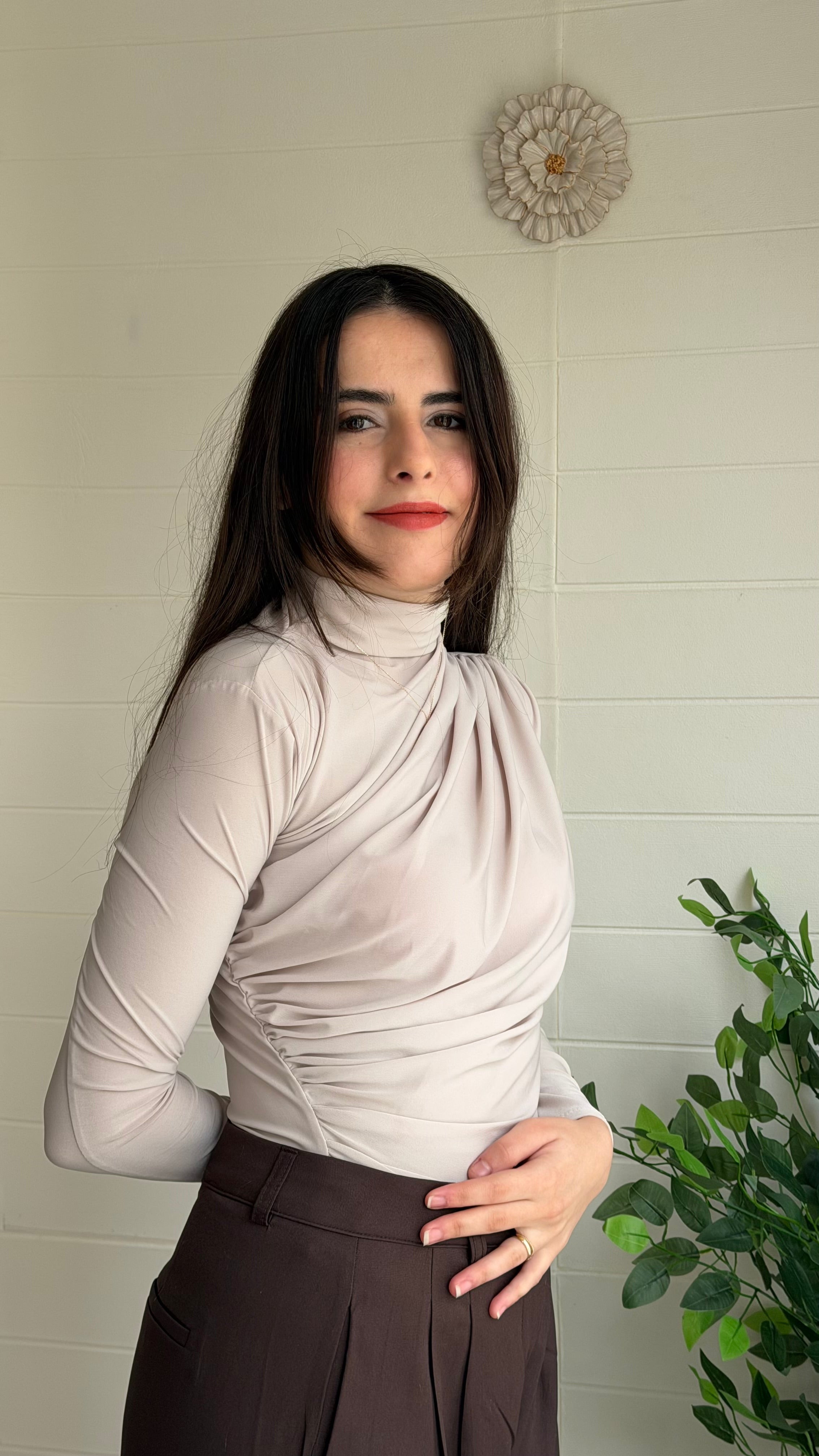 Omuz ve Bel Pile Bluz