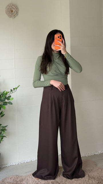 Pileli Bol Paça Pantolon