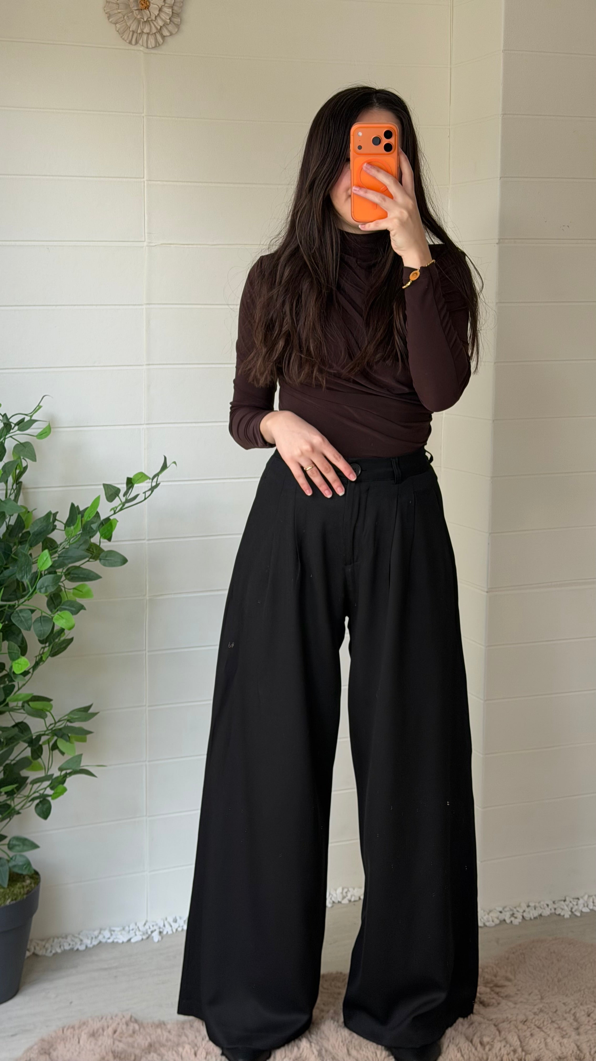 Pileli Bol Paça Pantalon