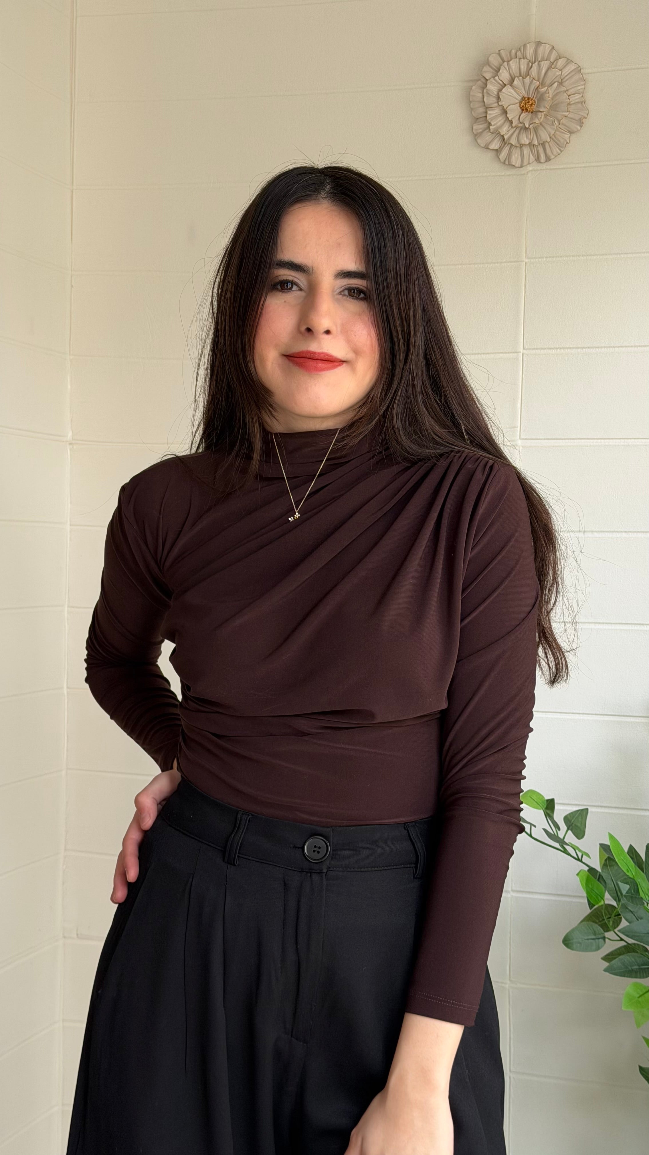 Omuz ve Bel Pile Bluz