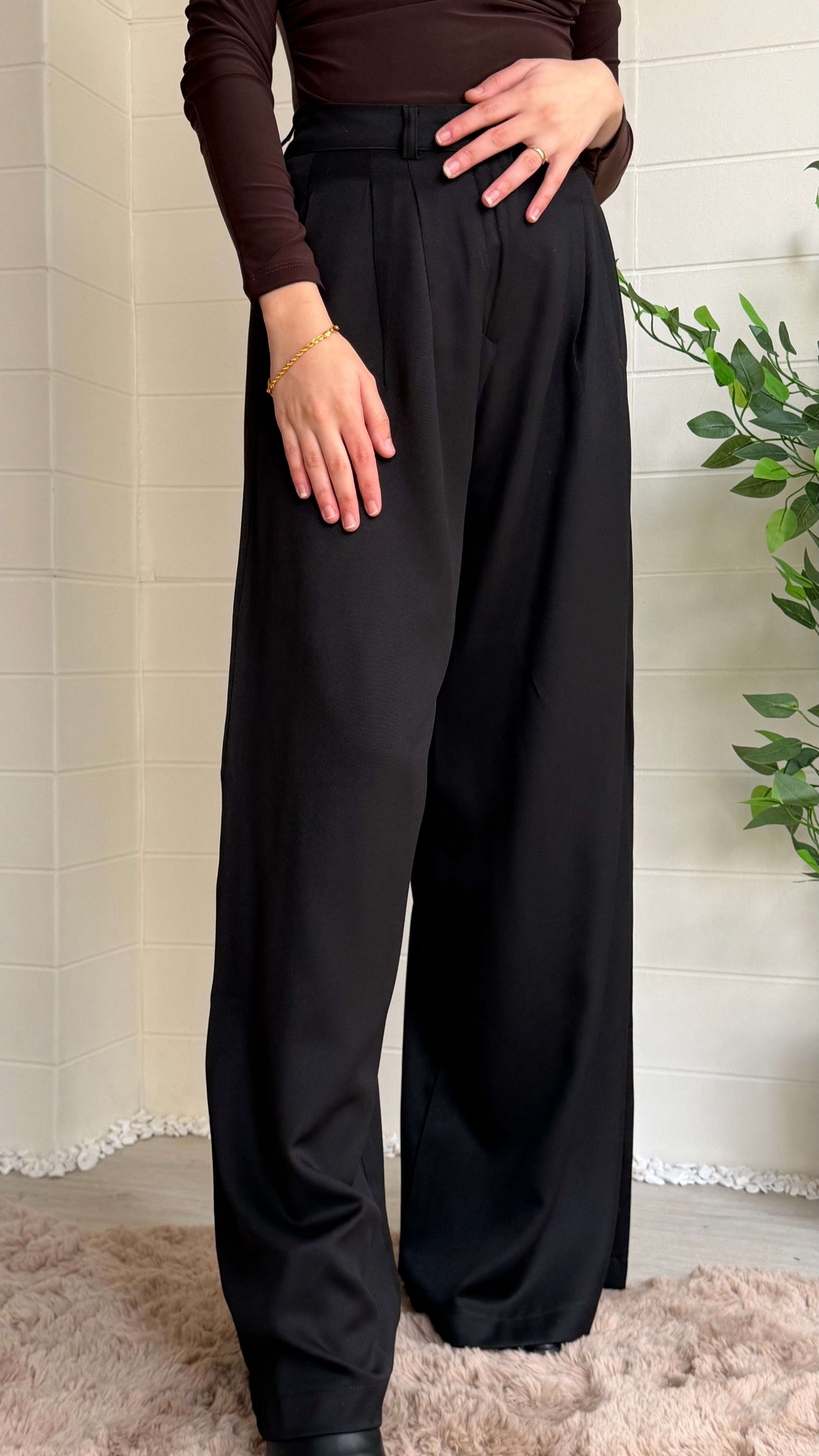 Pileli Bol Paça Pantalon