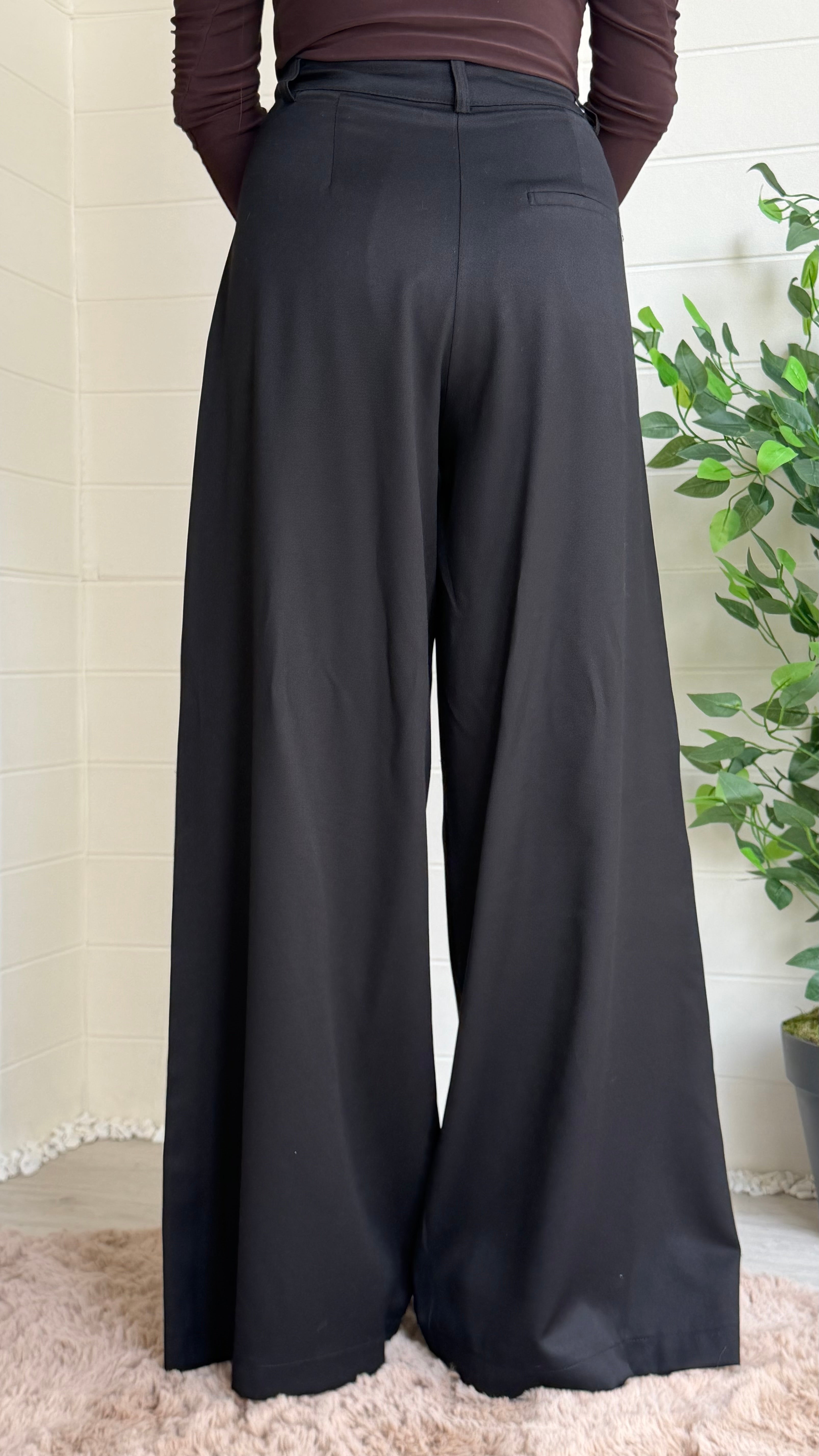 Pileli Bol Paça Pantalon