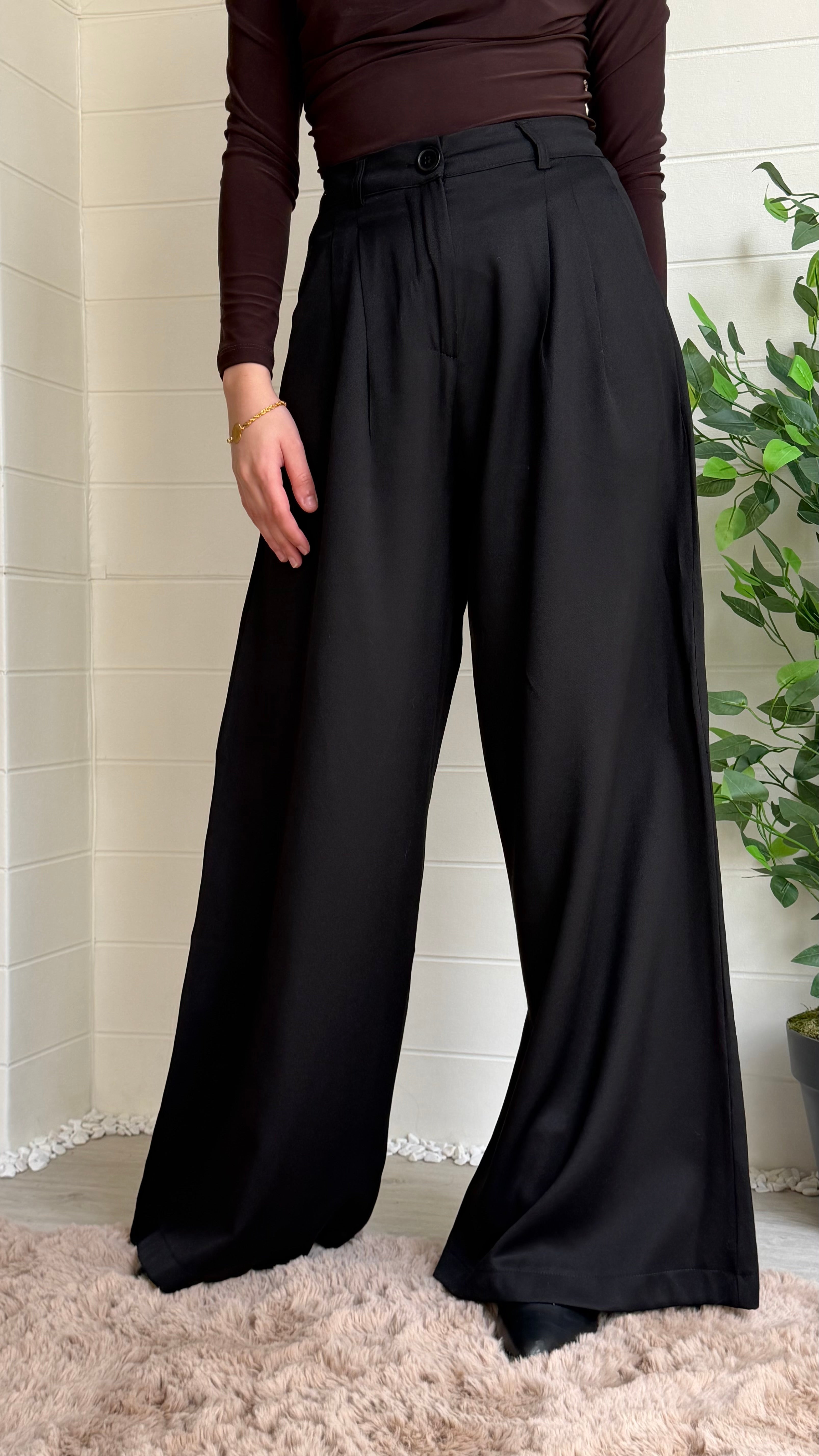 Pileli Bol Paça Pantalon