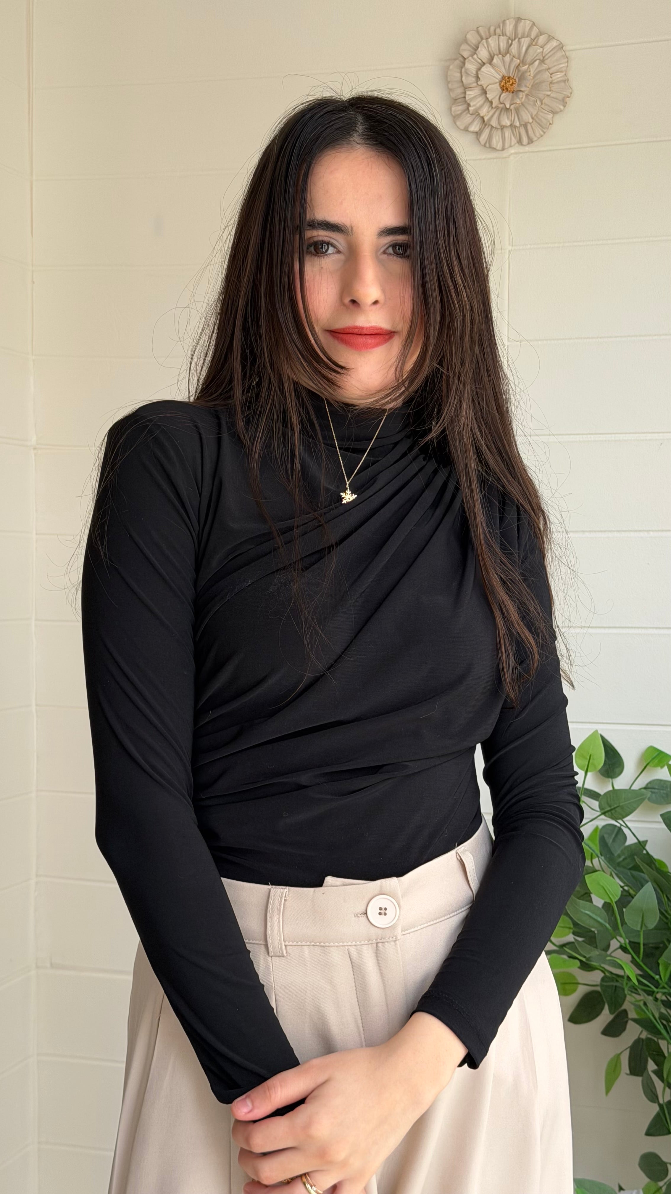 Omuz ve Bel Pile Bluz