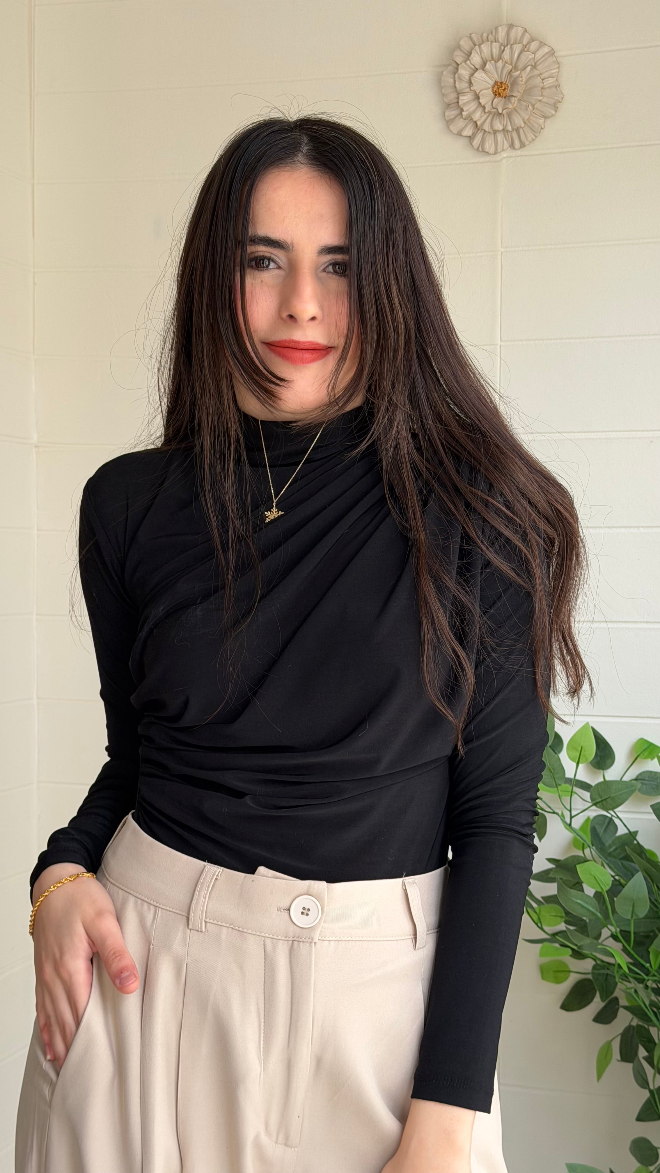 Omuz ve Bel Pile Bluz