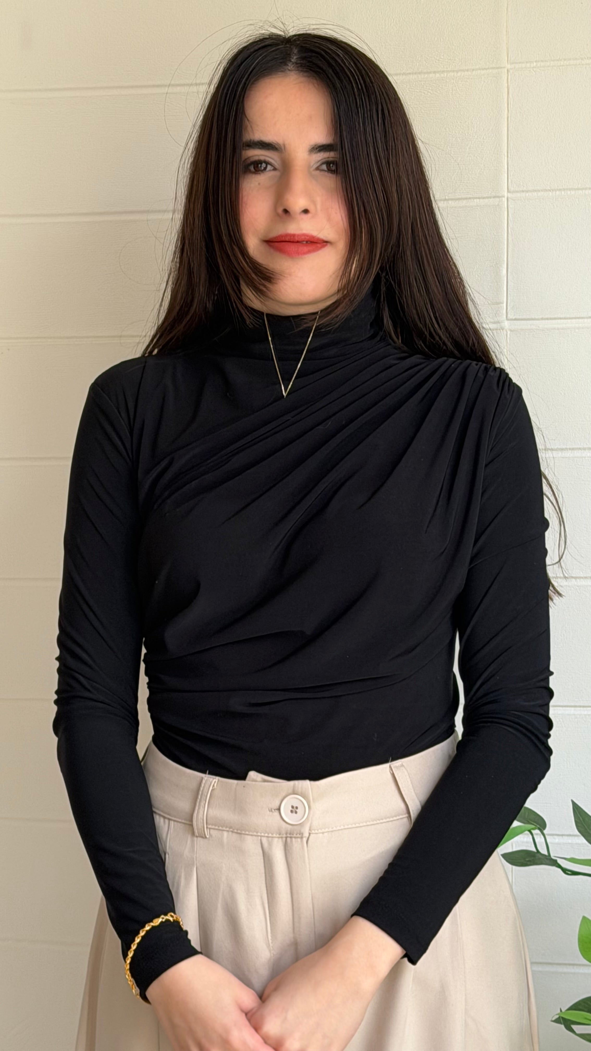 Omuz ve Bel Pile Bluz