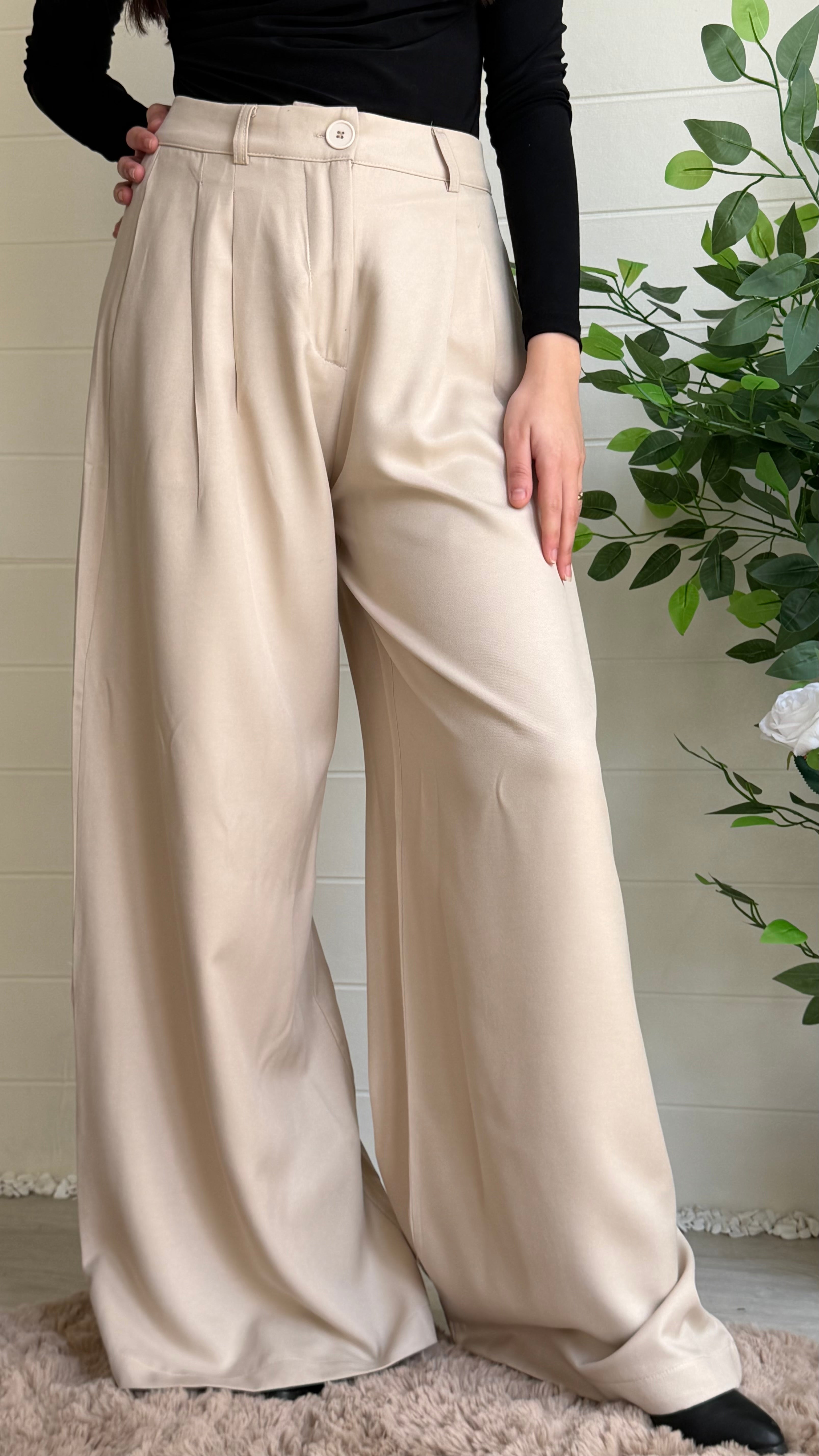 Pileli Bol Paça Pantolon