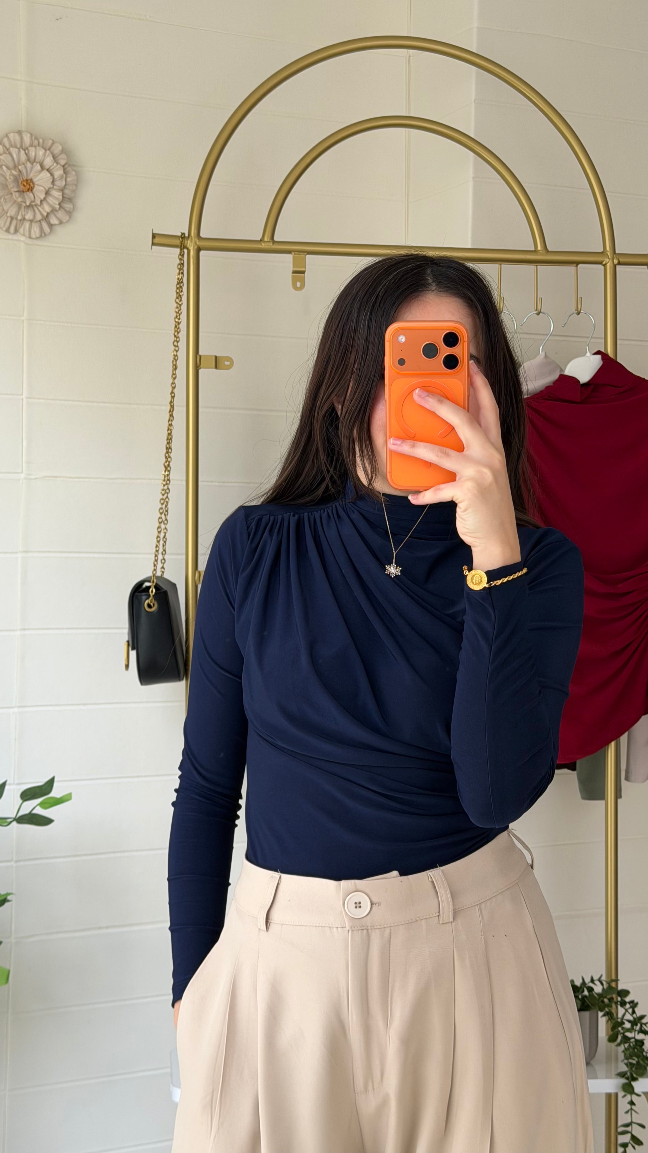 Omuz ve Bel Pile Bluz