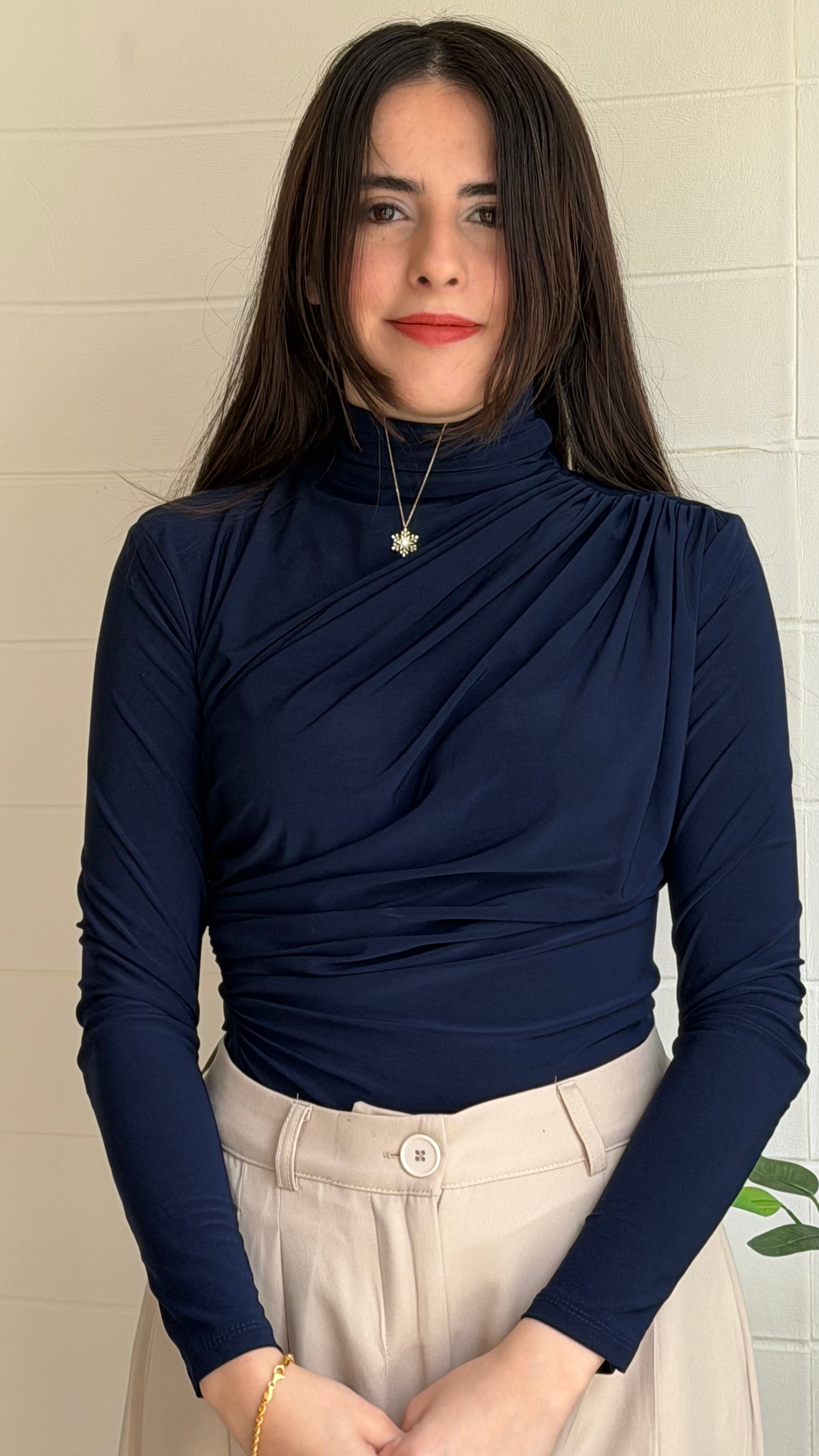 Omuz ve Bel Pile Bluz