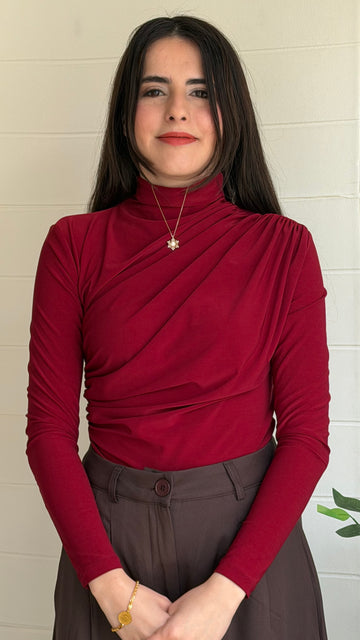 Omuz ve Bel Pile Bluz