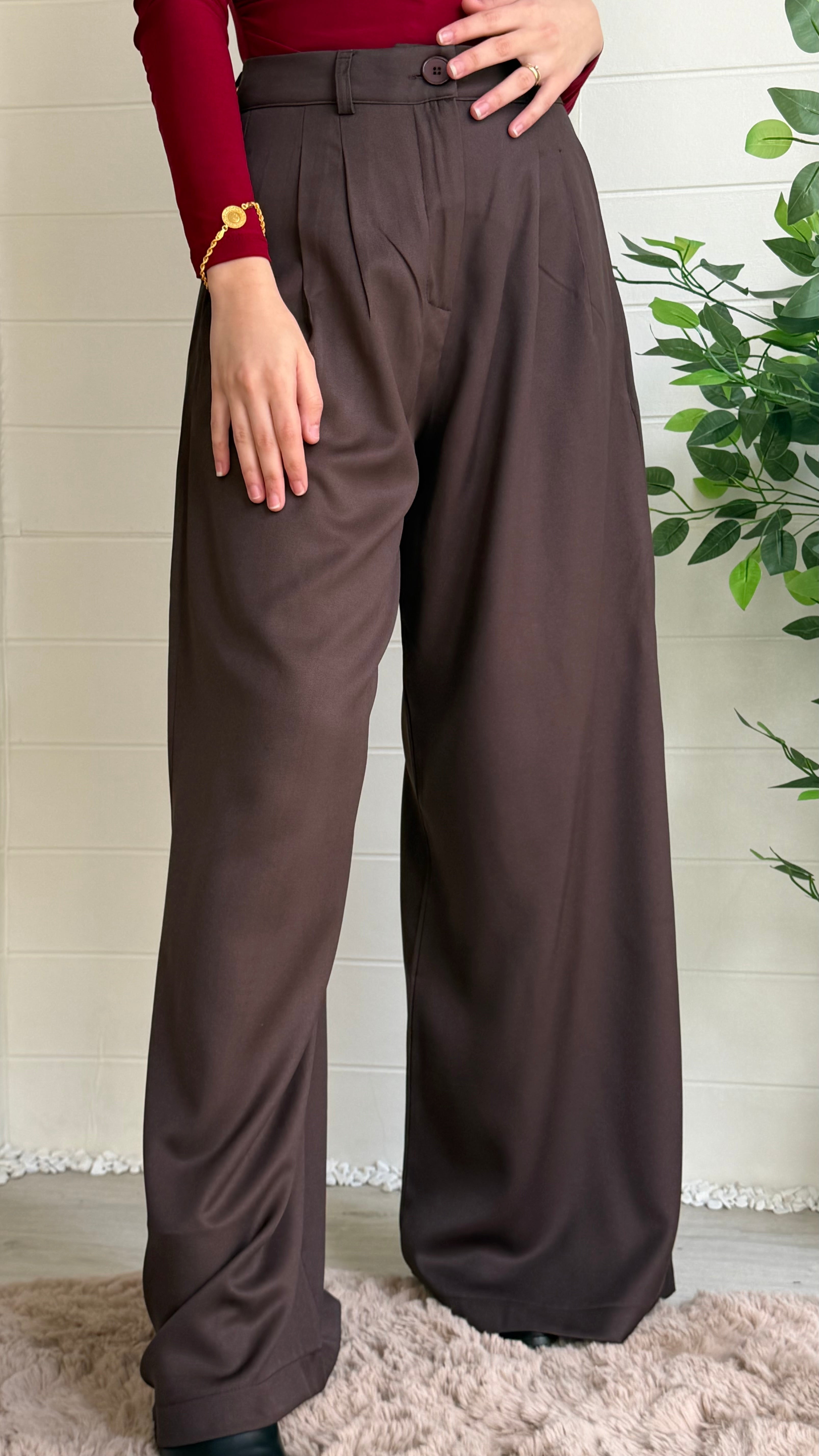 Pileli Bol Paça Pantolon