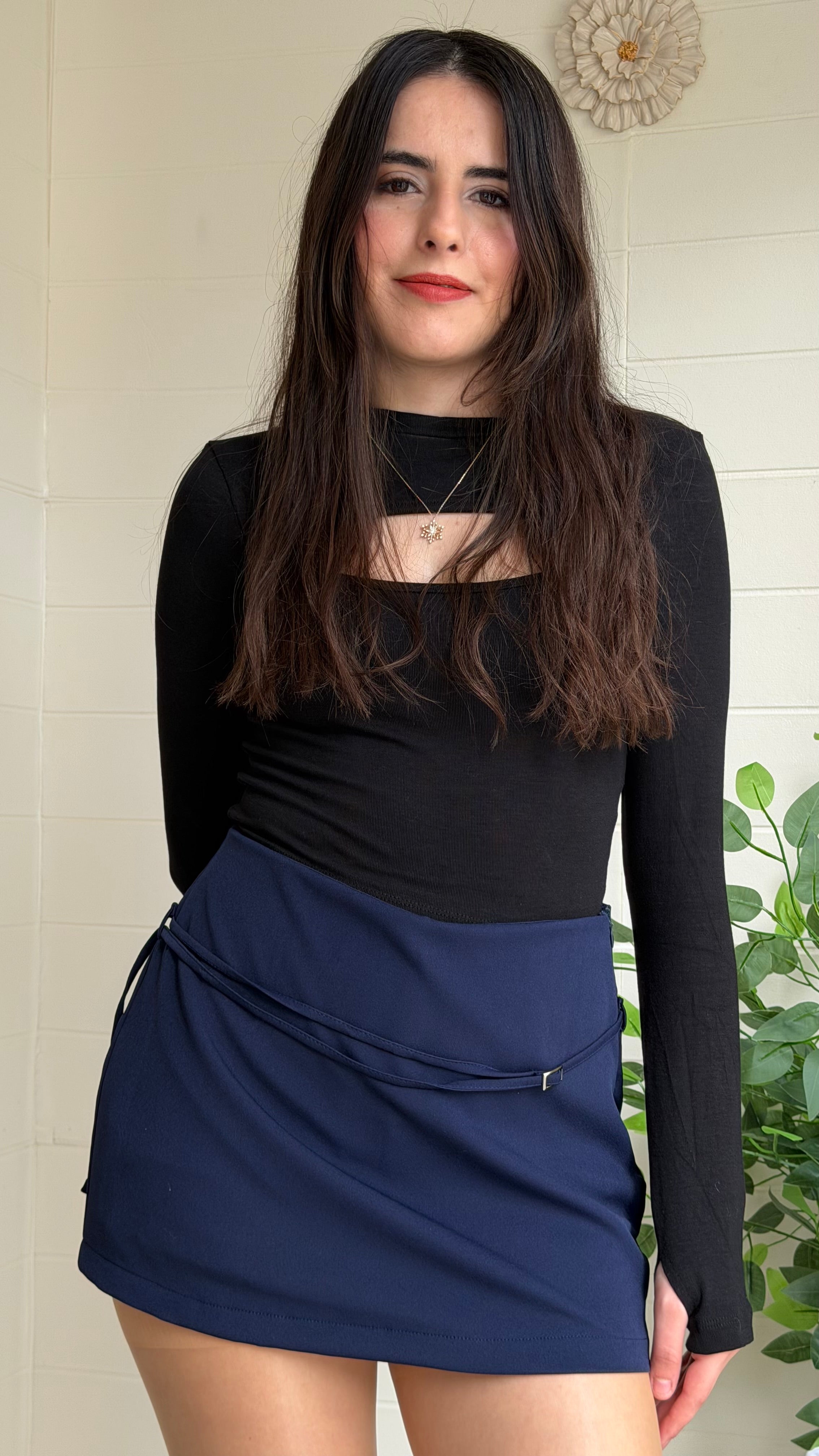 Kemer Detaylı Şort Etek