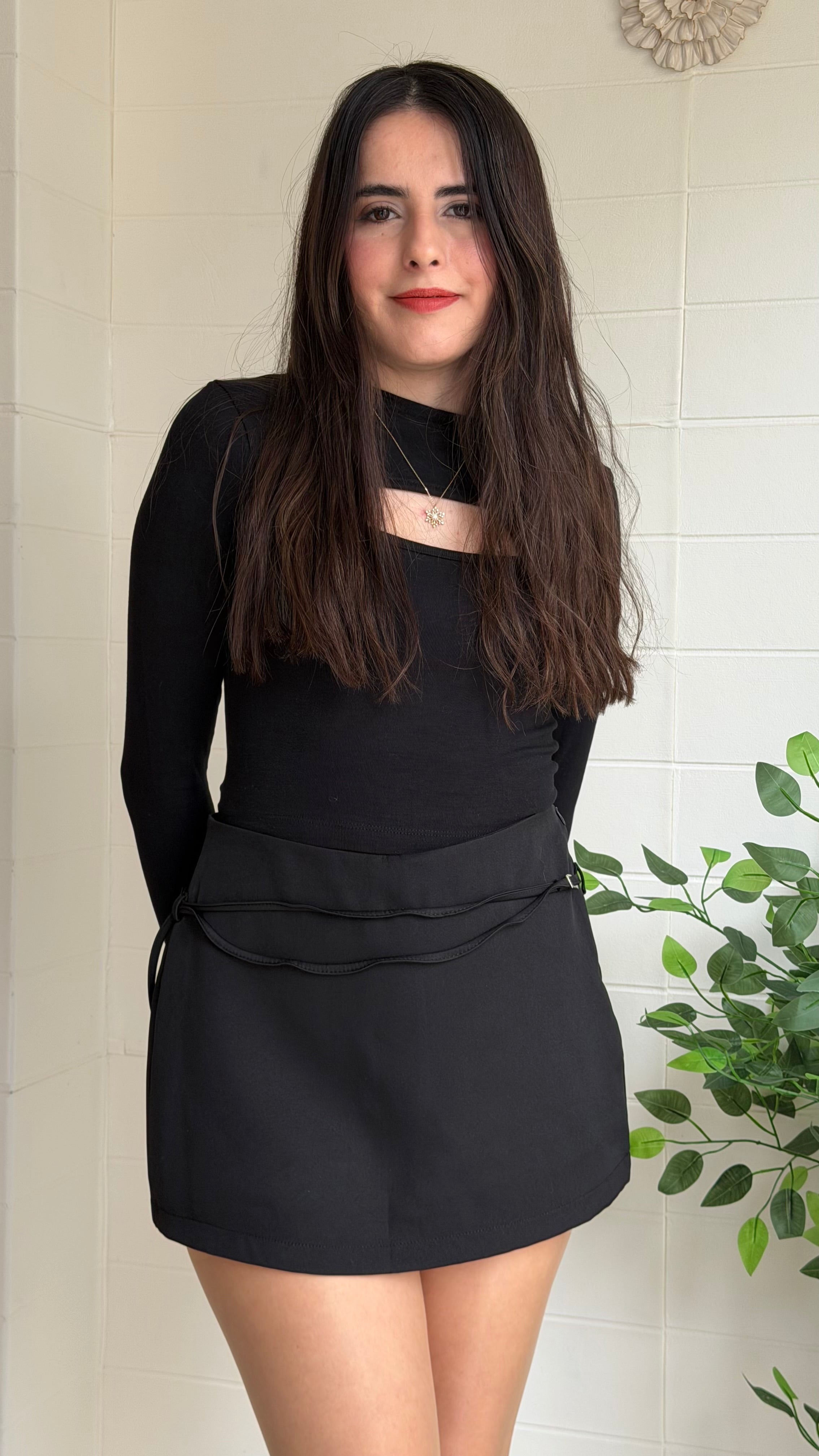 Kemer Detaylı Şort Etek