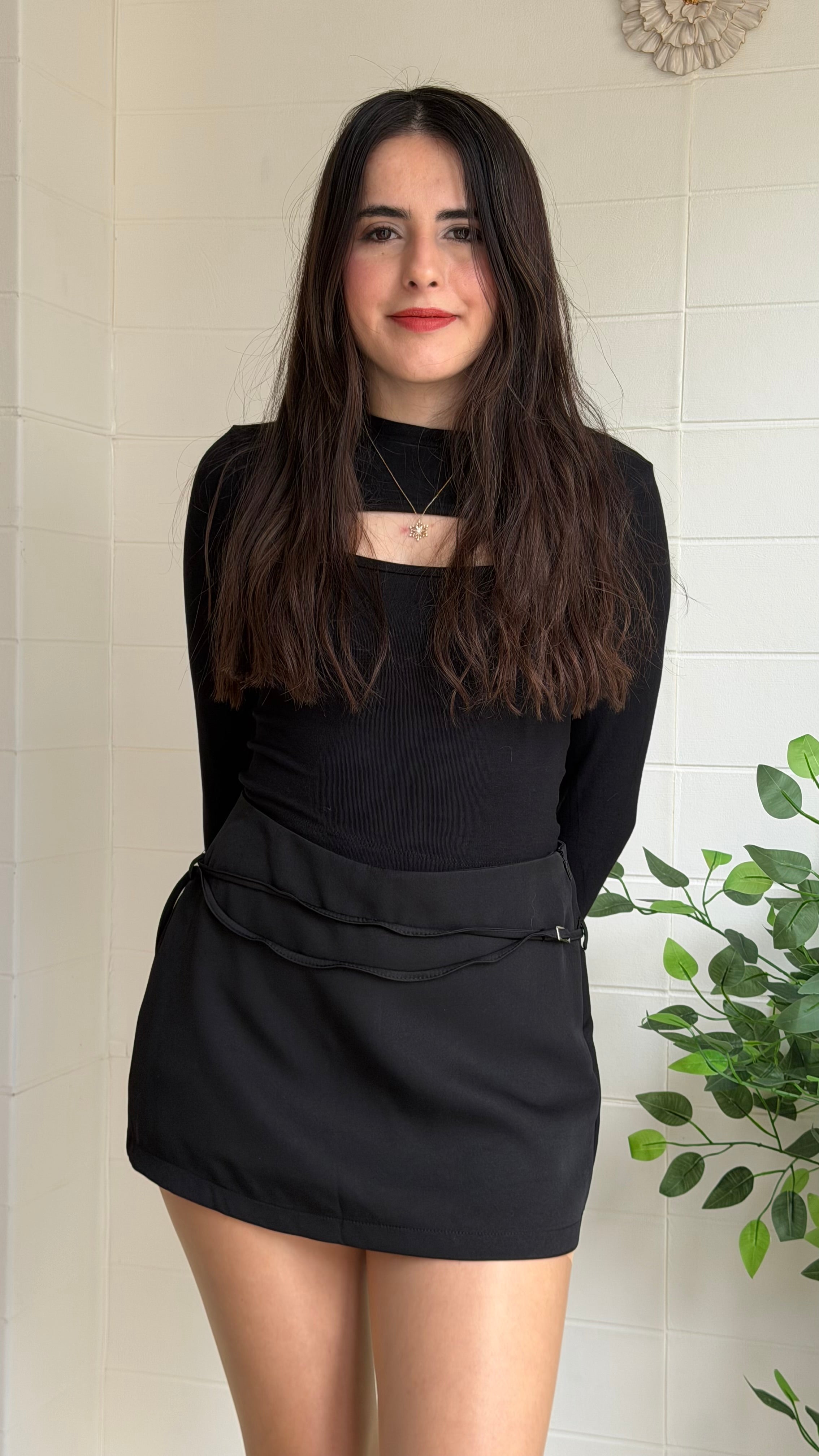 Kemer Detaylı Şort Etek