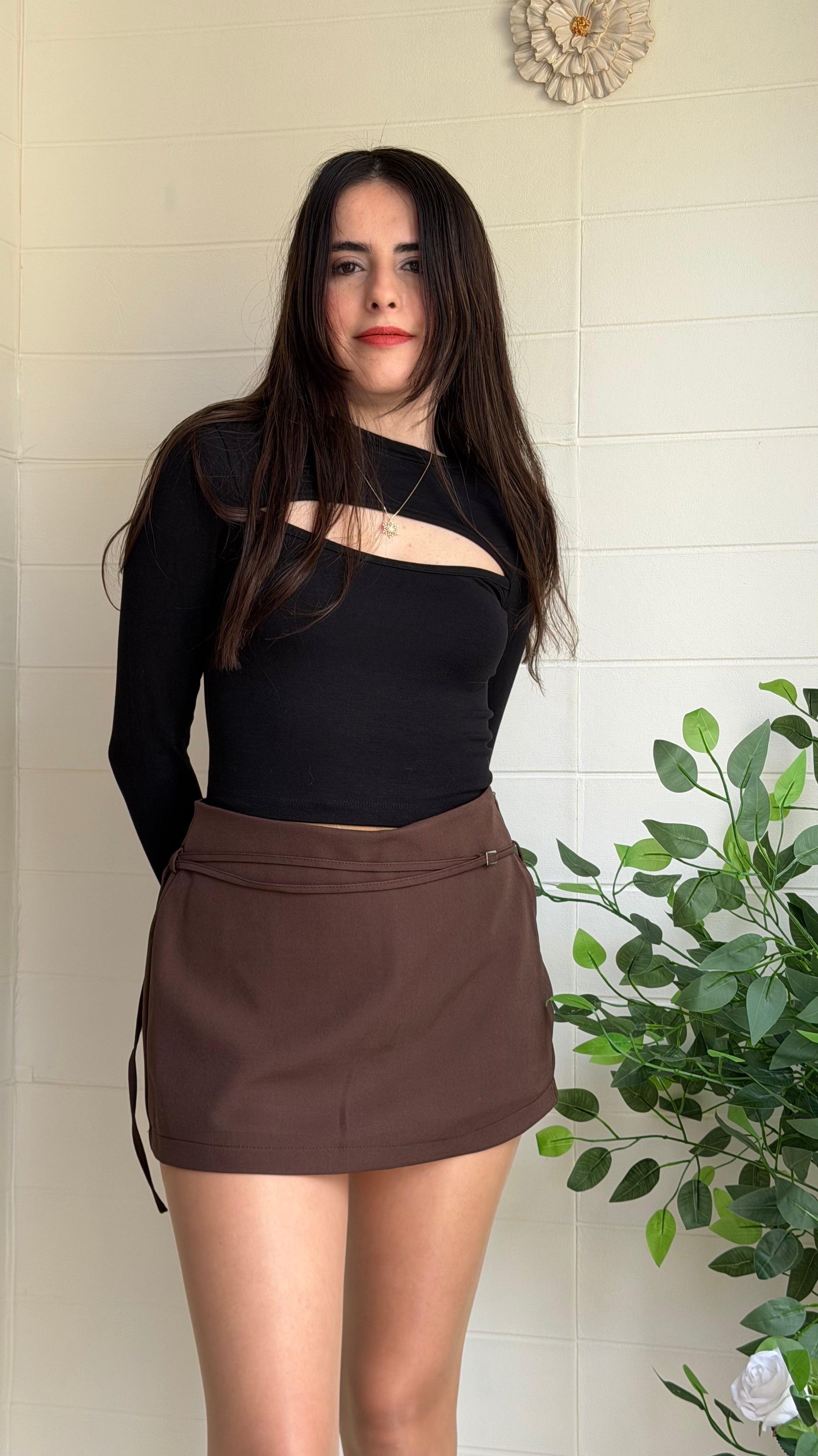 Kemer Detaylı Şort Etek