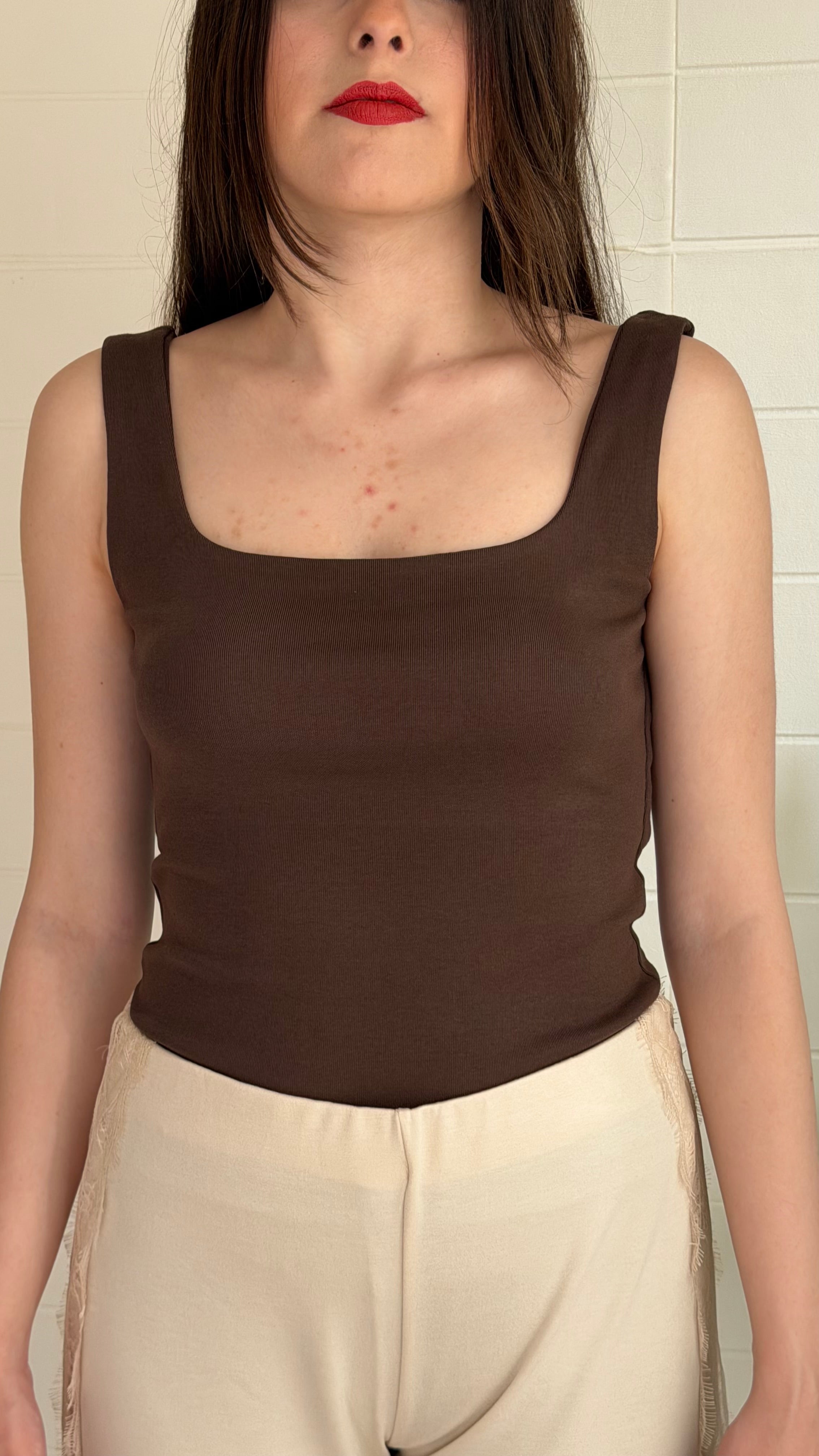Askılı Kare Yaka Body Ribana
