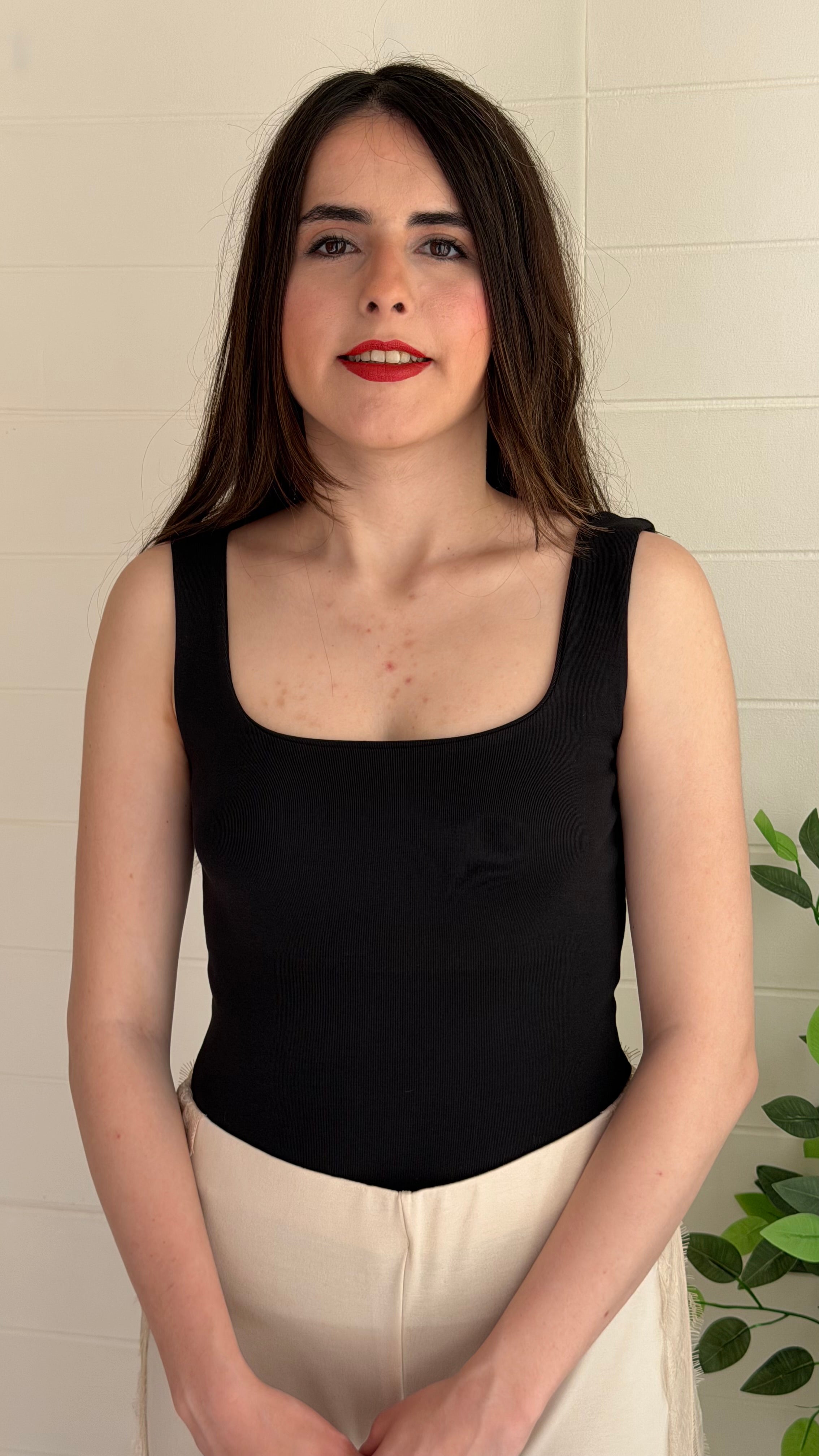 Askılı Kare Yaka Body Ribana