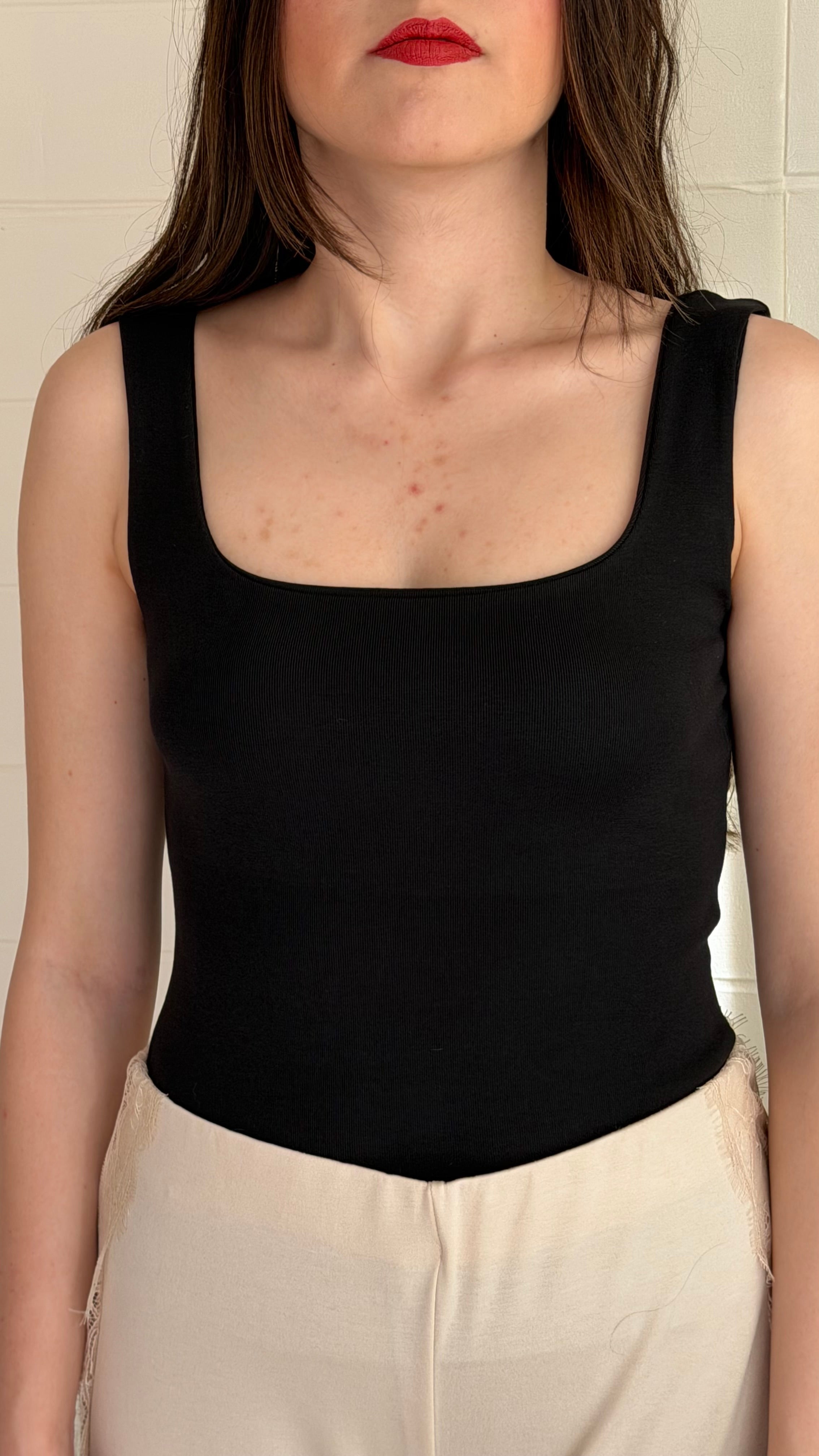 Askılı Kare Yaka Body Ribana