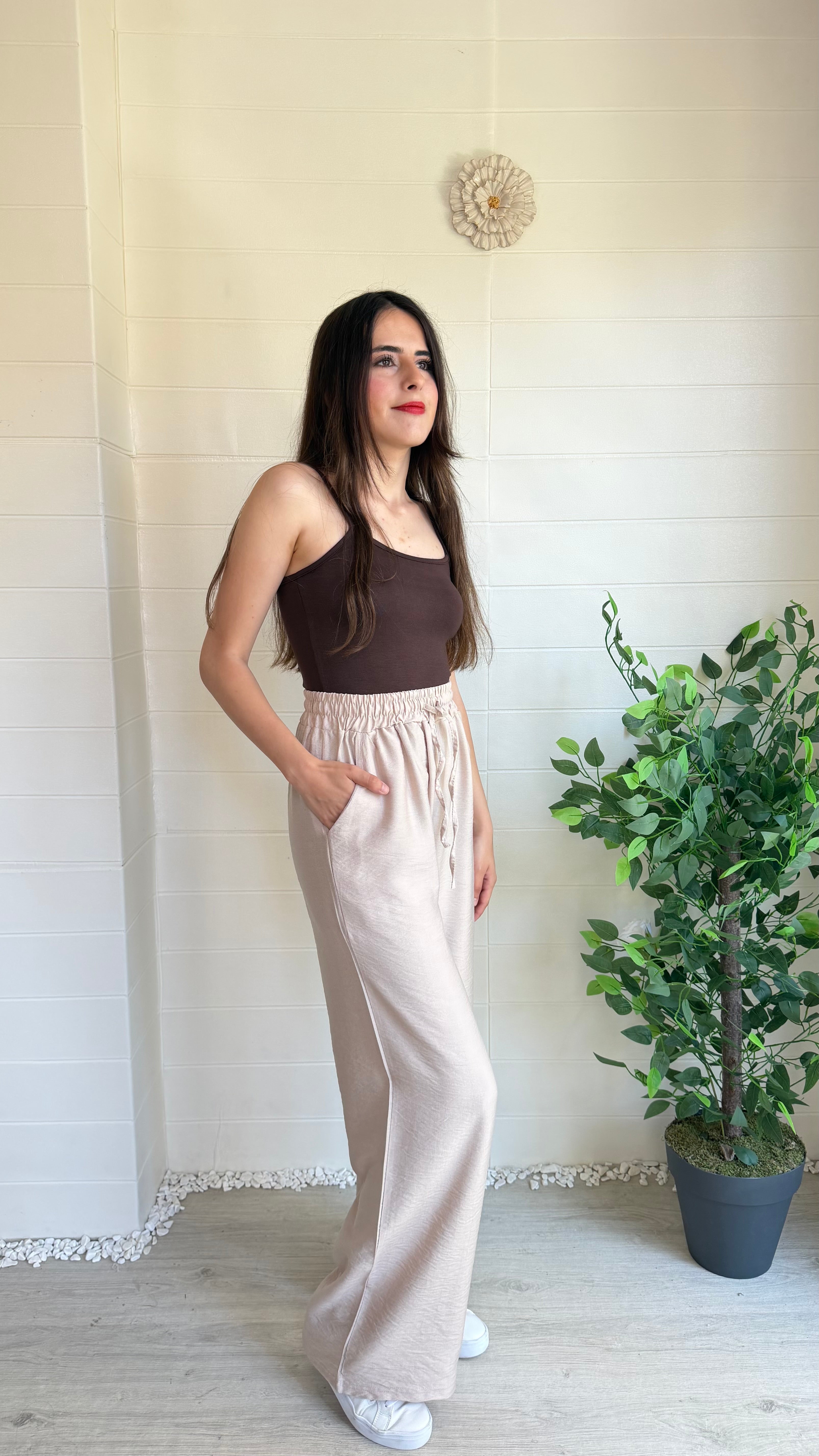 Keten Bol Paça Pantolon